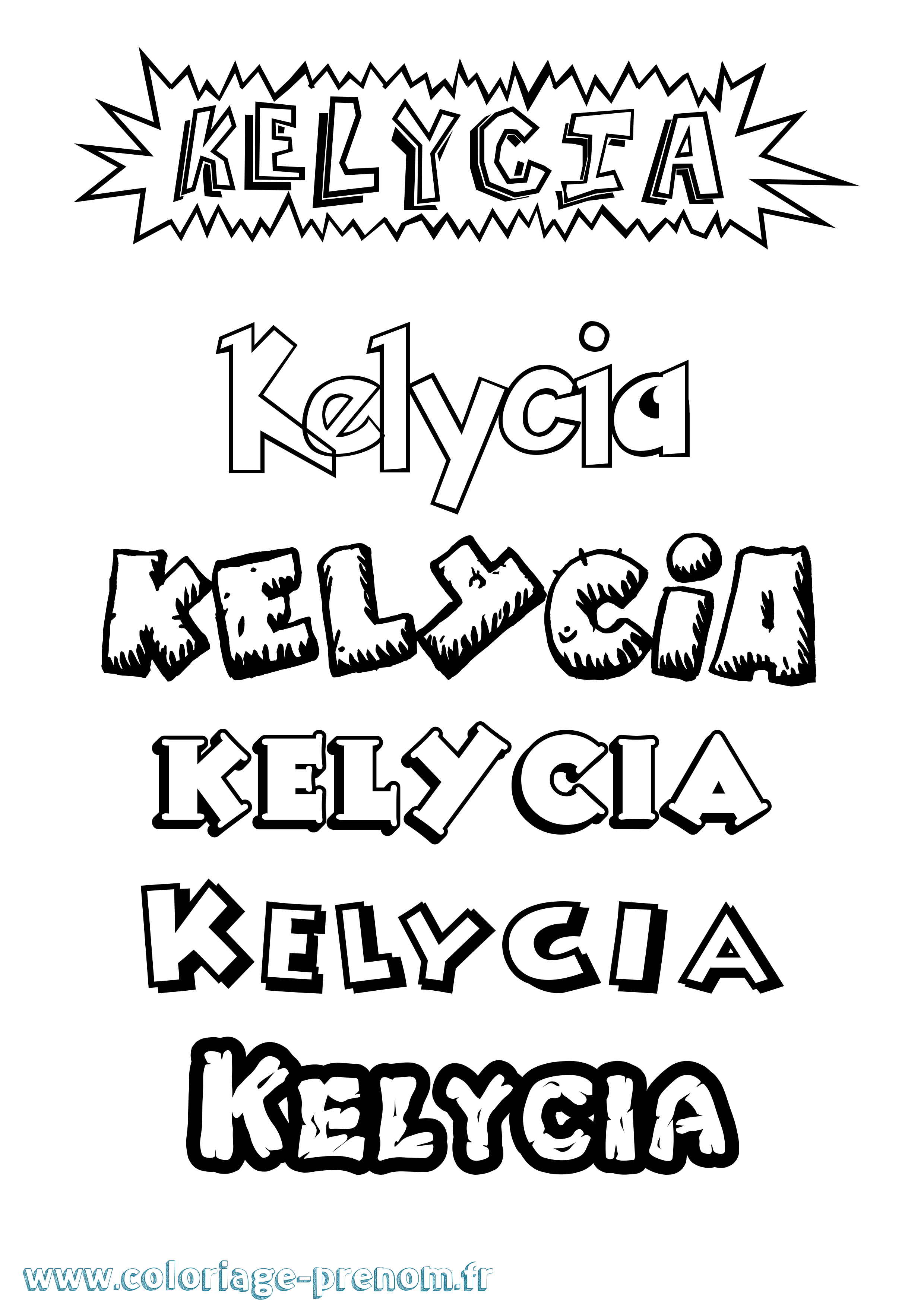 Coloriage Kelycia Dessin Animé Coloriage prénom Kelycia Dessin Animé