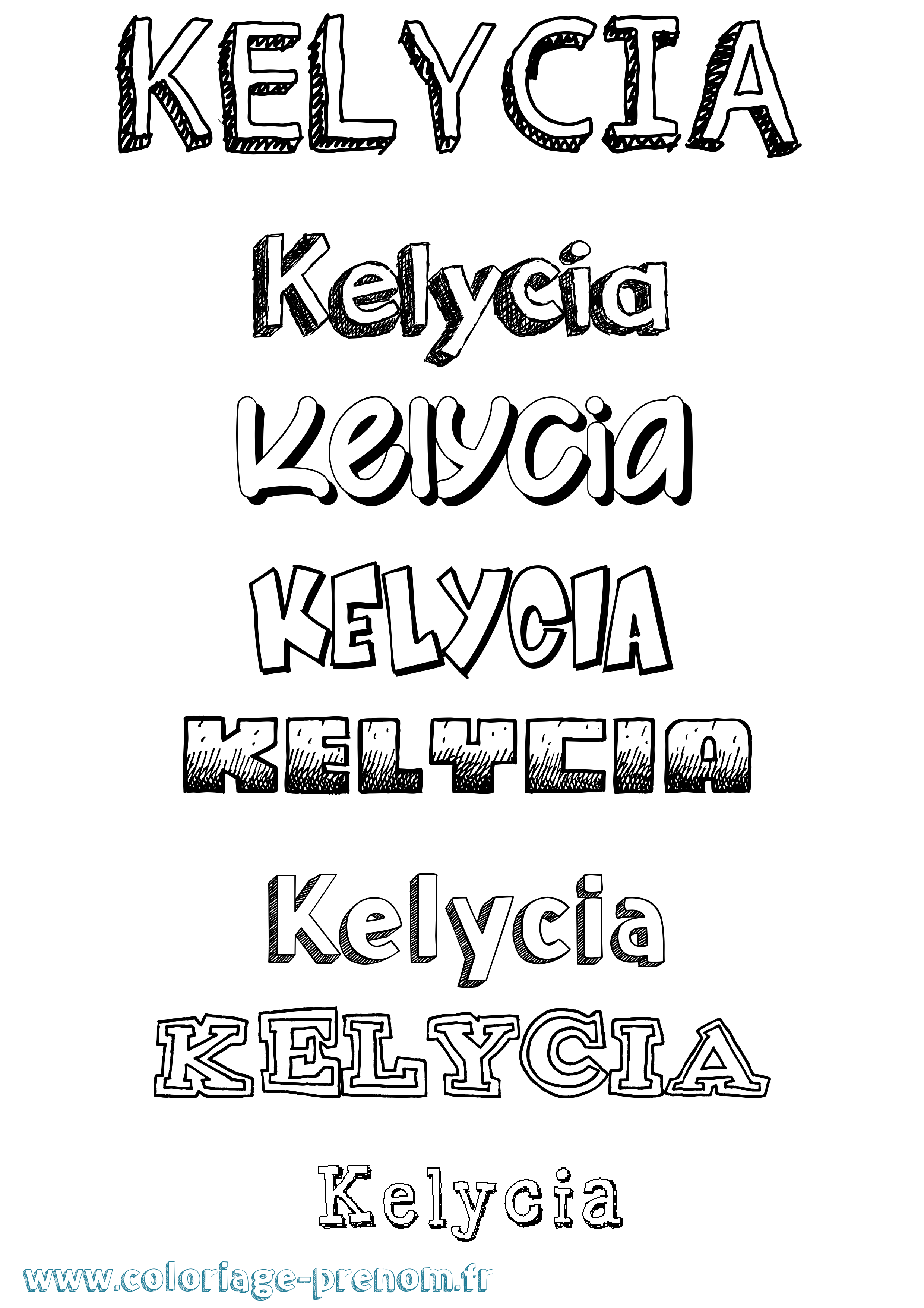 Coloriage Kelycia Dessiné Coloriage prénom Kelycia Dessiné