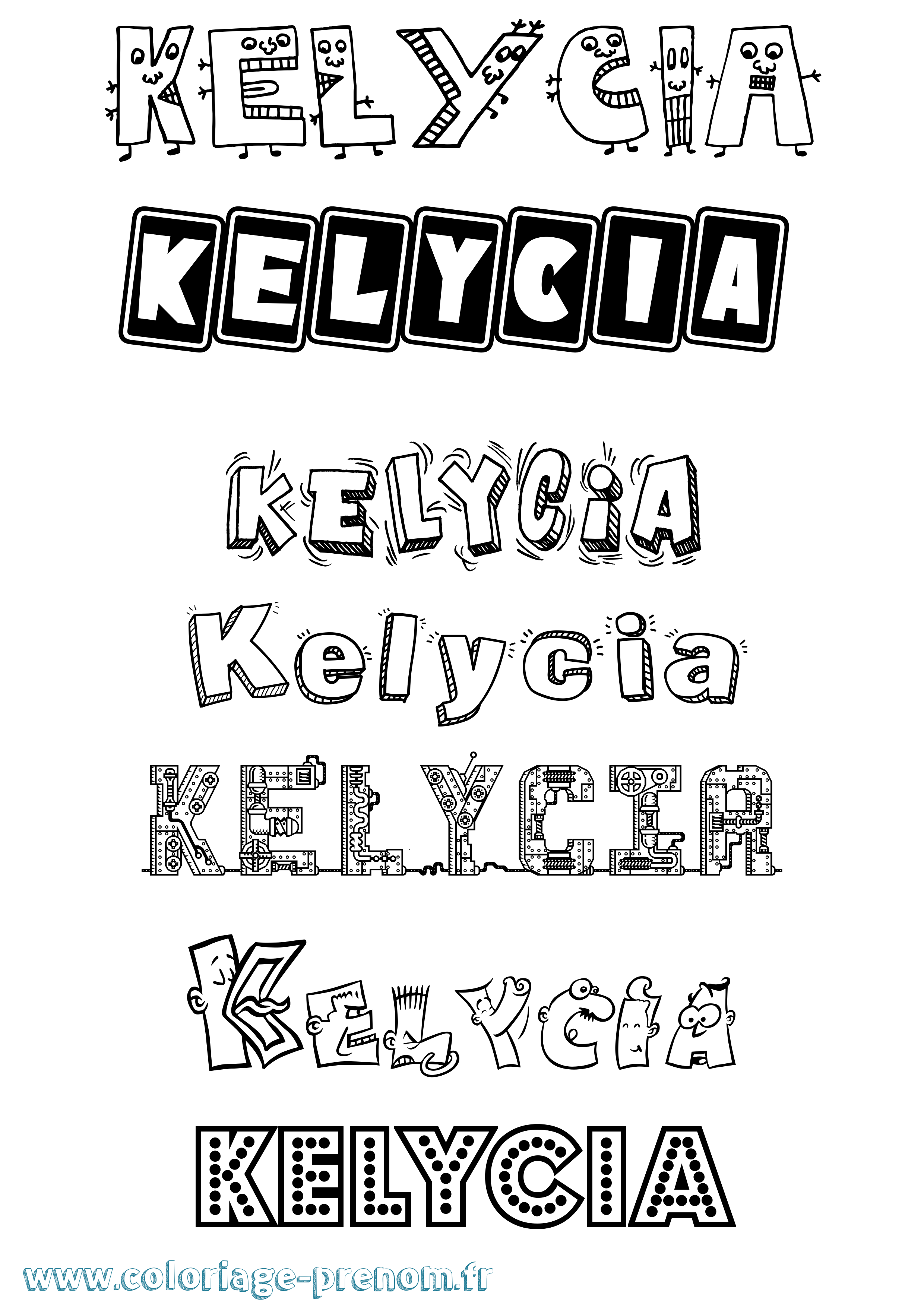 Coloriage Kelycia Fun Coloriage prénom Kelycia Fun