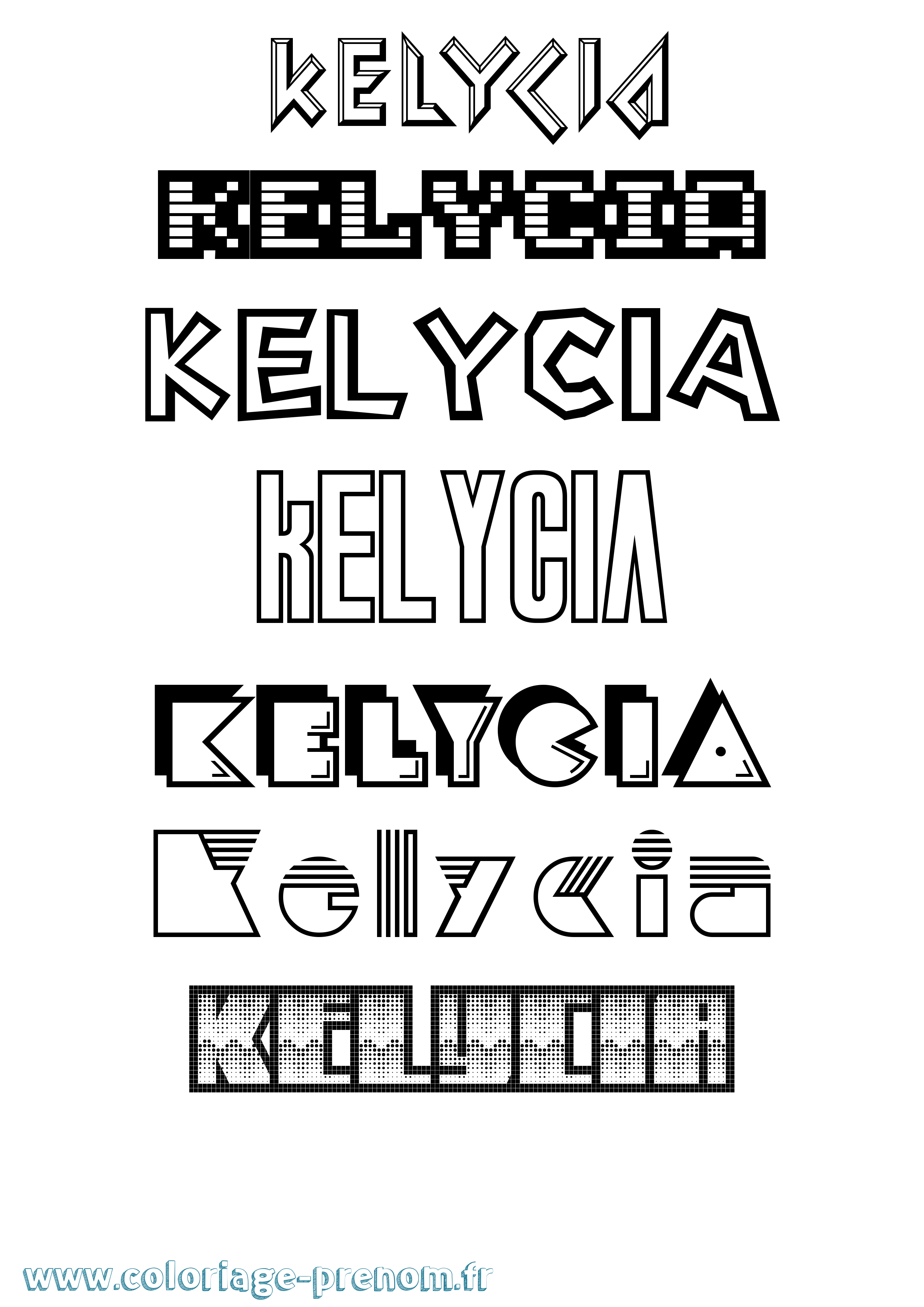 Coloriage Kelycia Jeux Vidéos Coloriage prénom Kelycia Jeux Vidéos