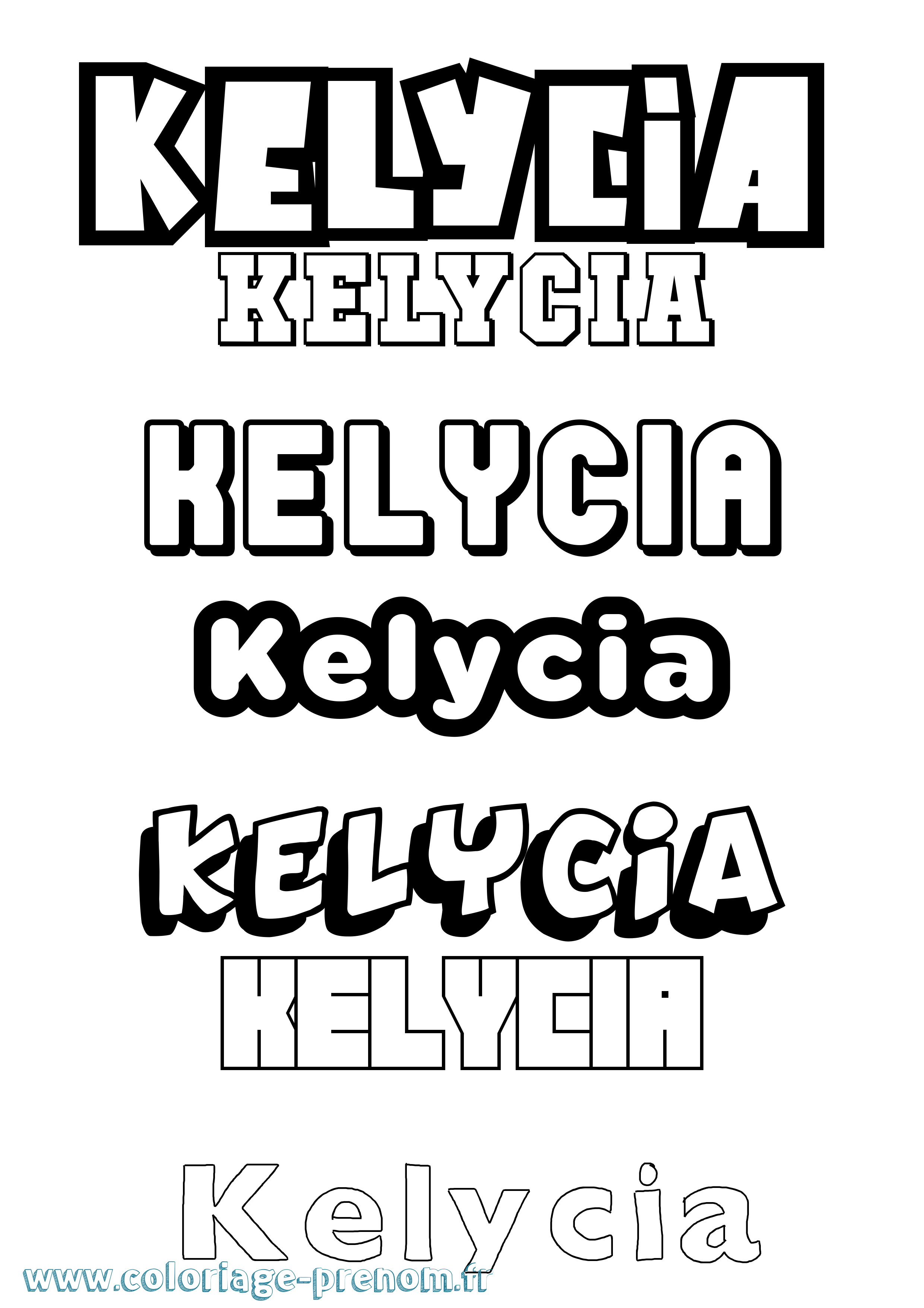 Coloriage Kelycia Simple Coloriage prénom Kelycia Simple