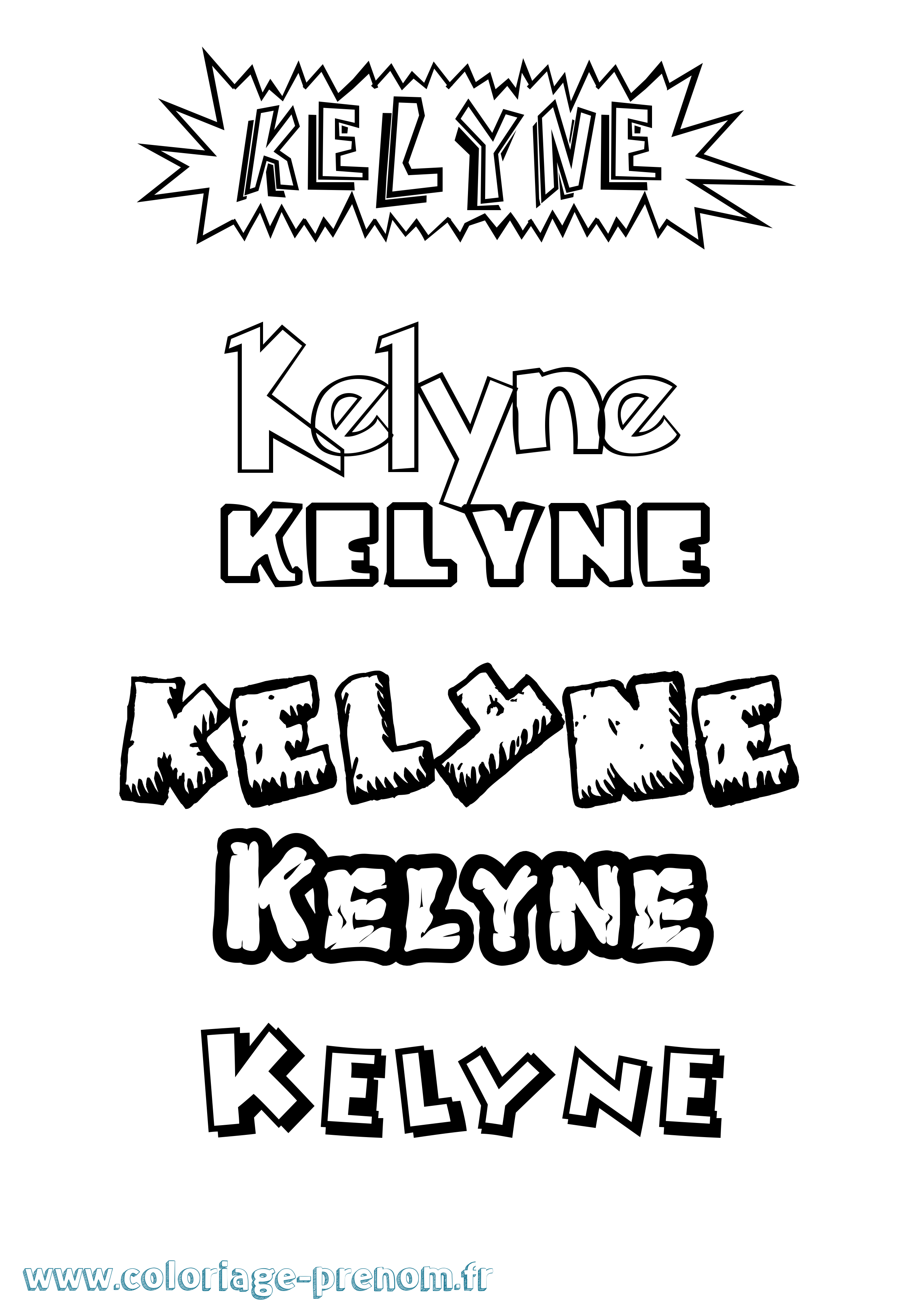 Coloriage Kelyne Dessin Animé Coloriage prénom Kelyne Dessin Animé