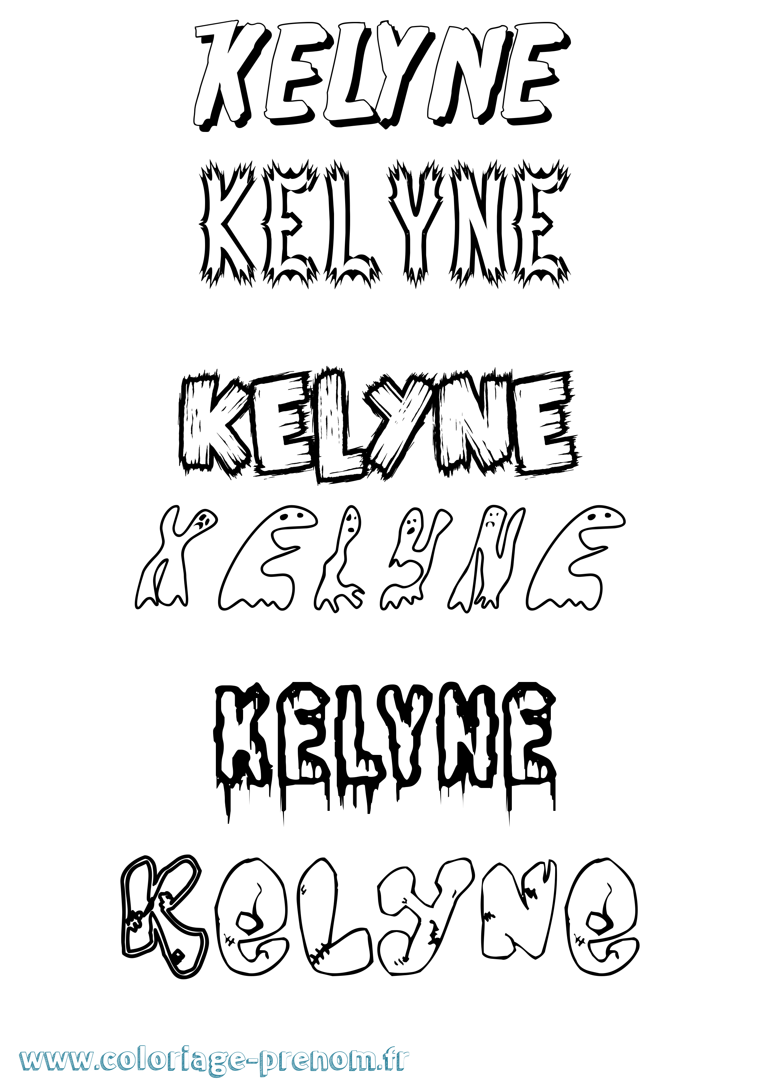 Coloriage Kelyne Frisson Coloriage prénom Kelyne Frisson