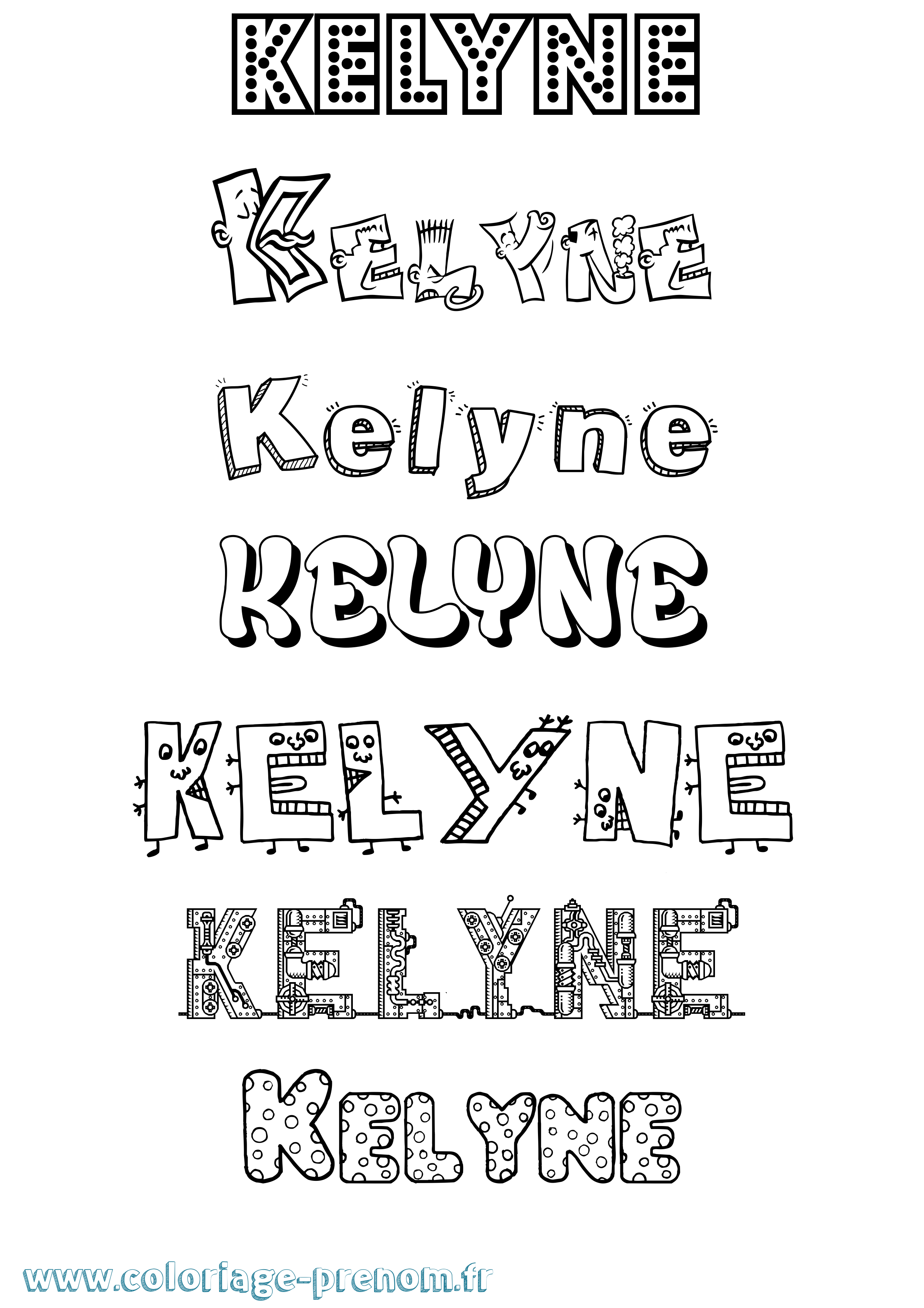 Coloriage Kelyne Fun Coloriage prénom Kelyne Fun