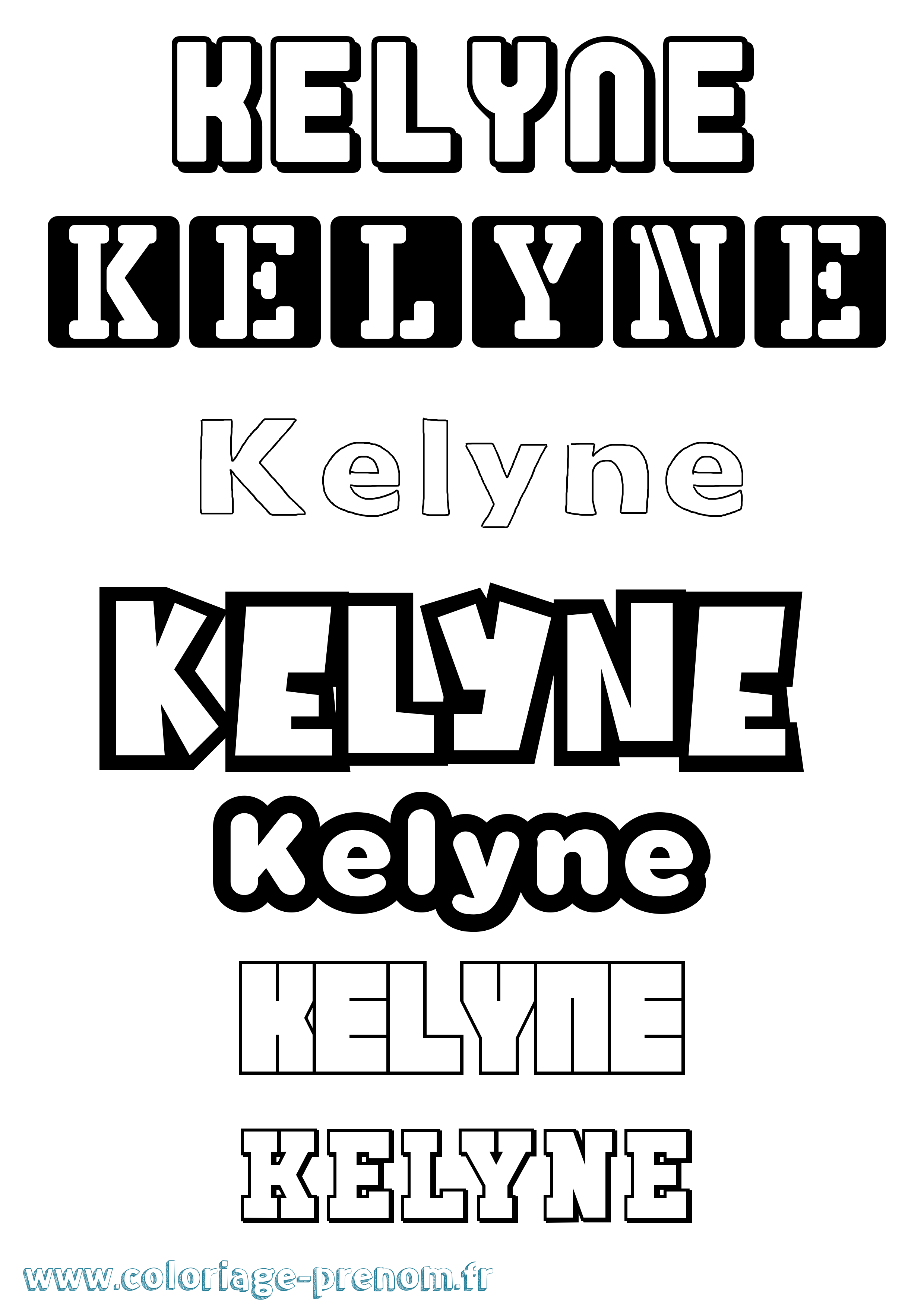 Coloriage Kelyne Simple Coloriage prénom Kelyne Simple