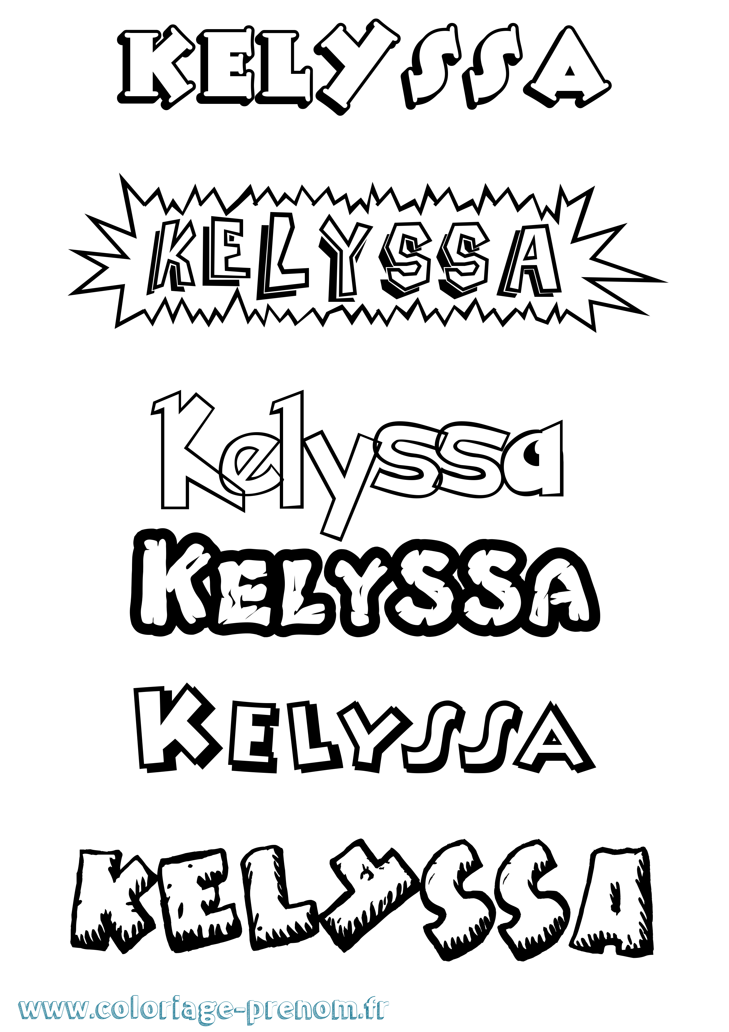 Coloriage Kelyssa Dessin Animé Coloriage prénom Kelyssa Dessin Animé