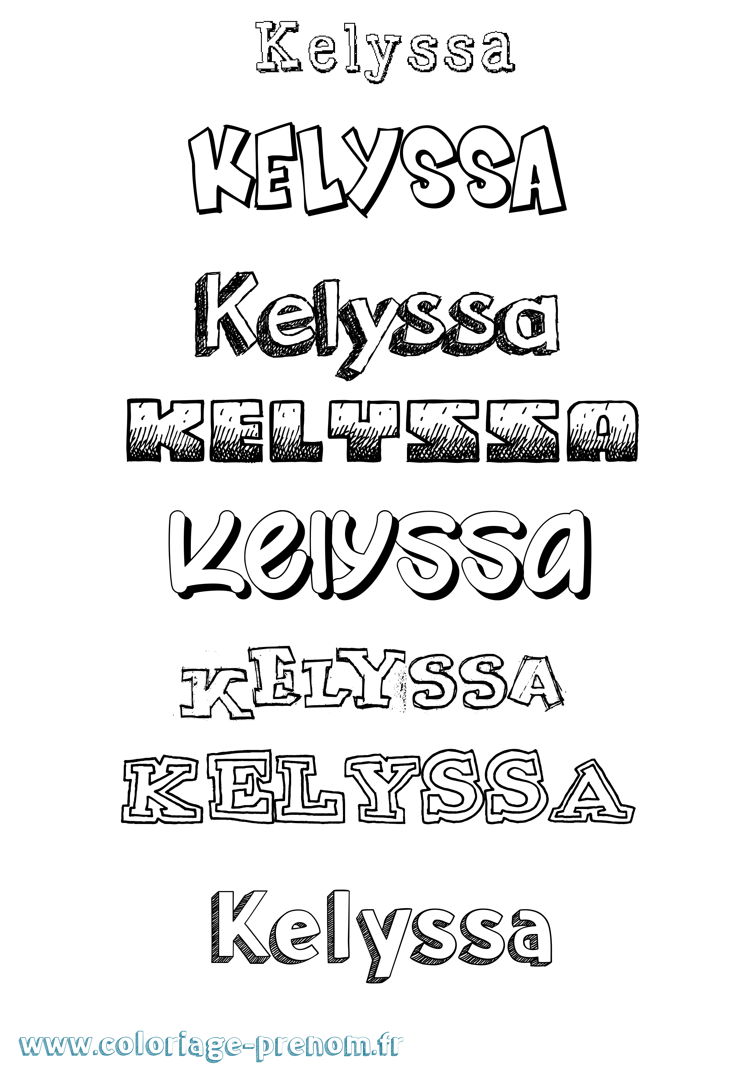 Coloriage Kelyssa Dessiné Coloriage prénom Kelyssa Dessiné