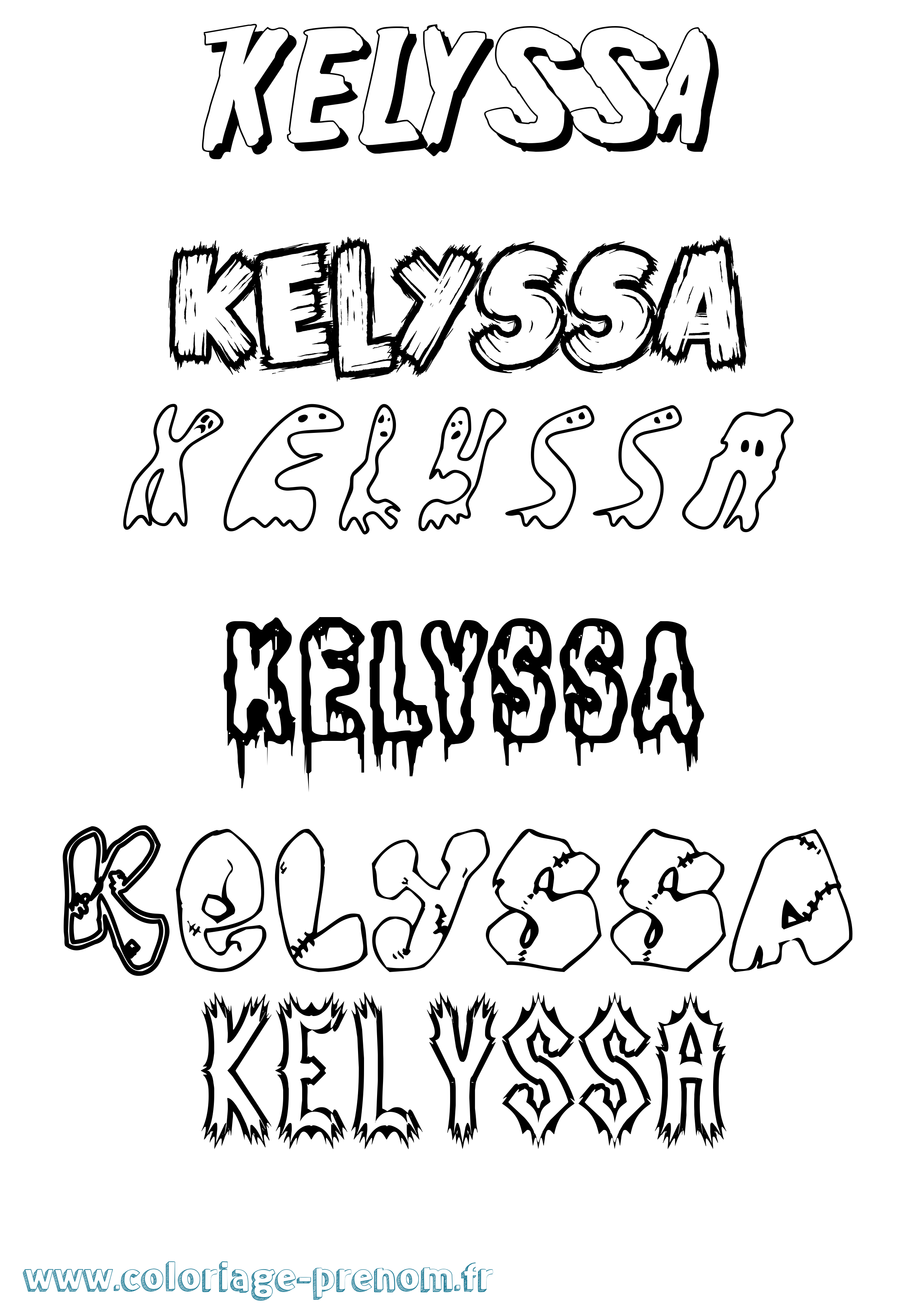 Coloriage Kelyssa Frisson Coloriage prénom Kelyssa Frisson