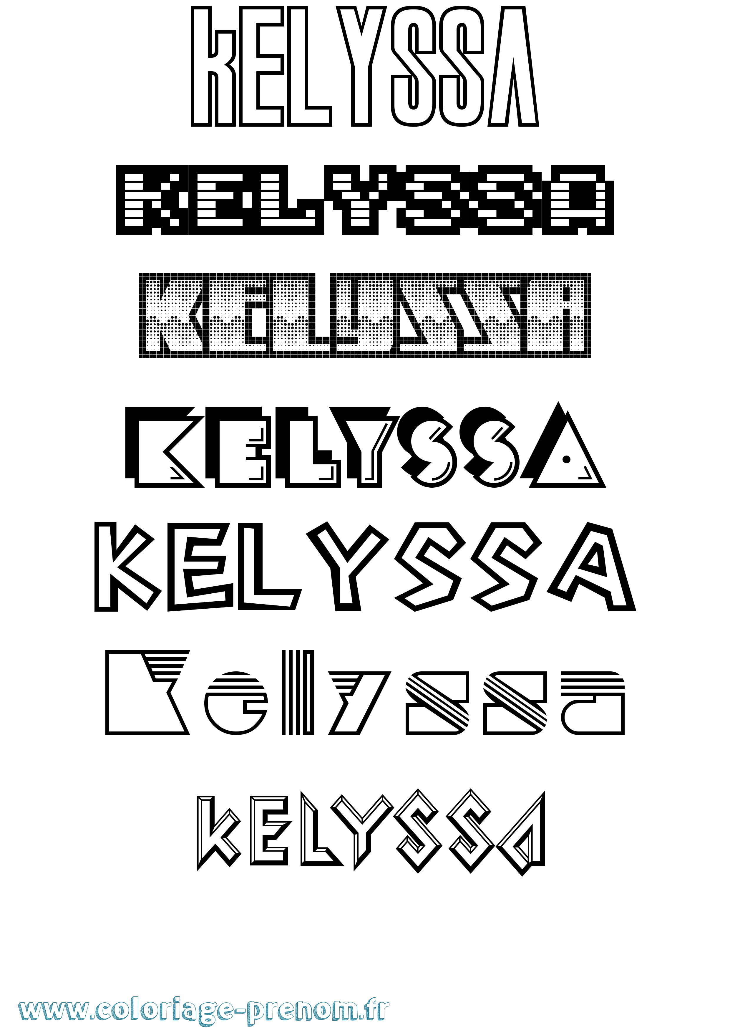 Coloriage Kelyssa Jeux Vidéos Coloriage prénom Kelyssa Jeux Vidéos