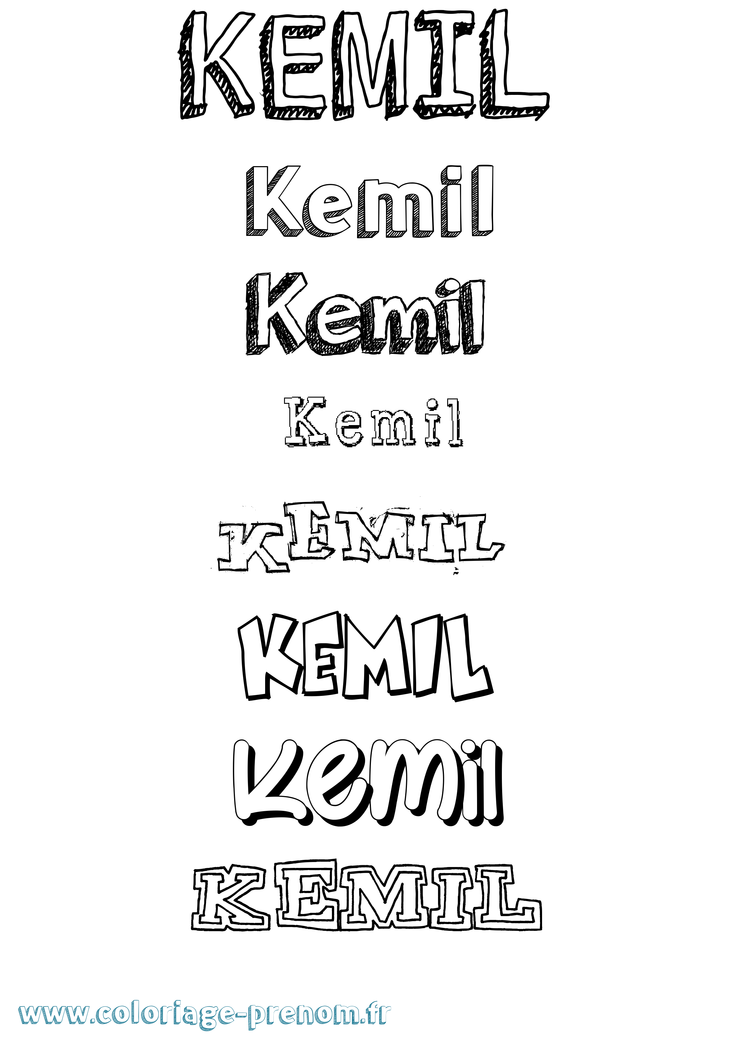 Coloriage Kemil Dessiné Coloriage prénom Kemil Dessiné