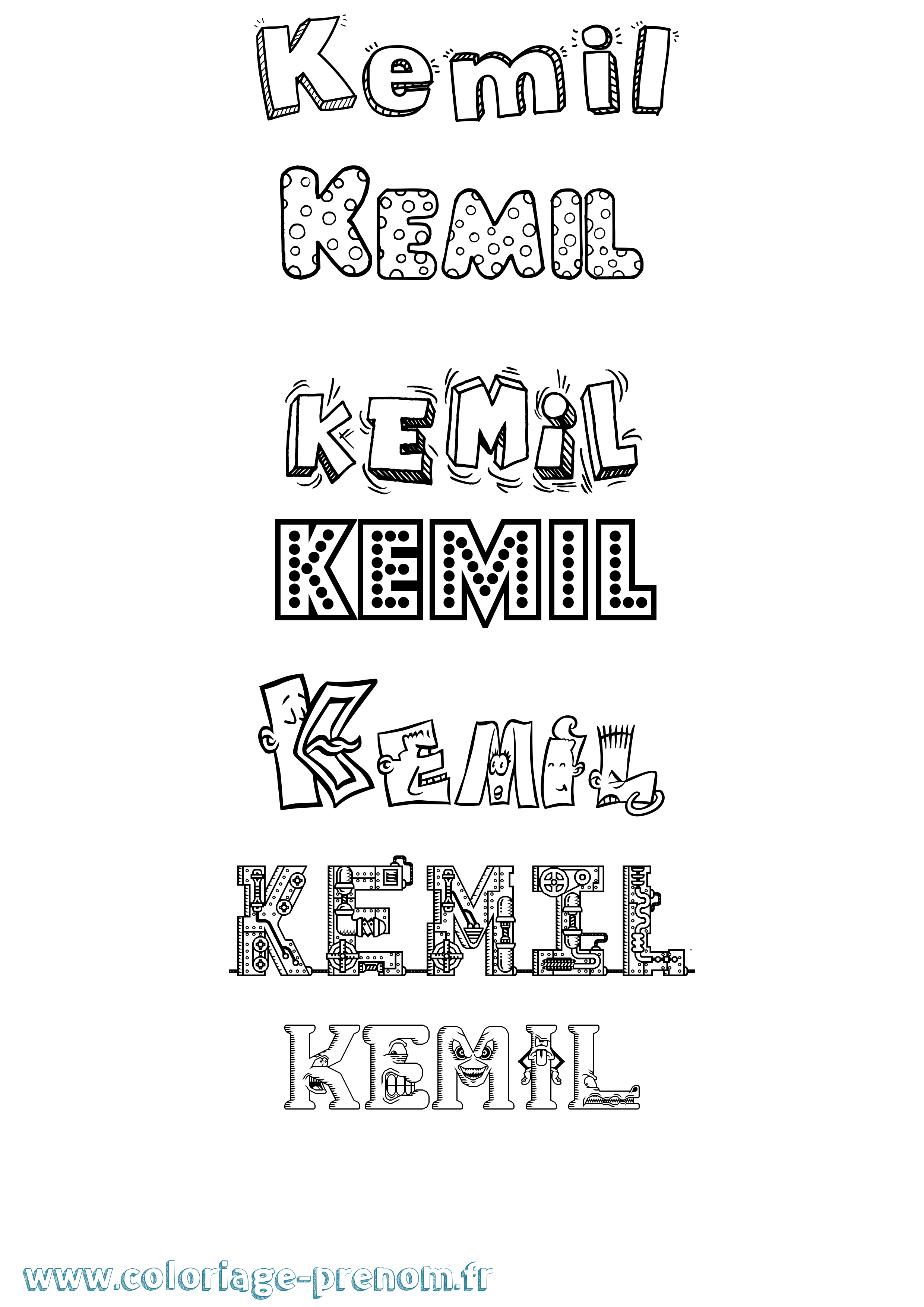Coloriage Kemil Fun Coloriage prénom Kemil Fun