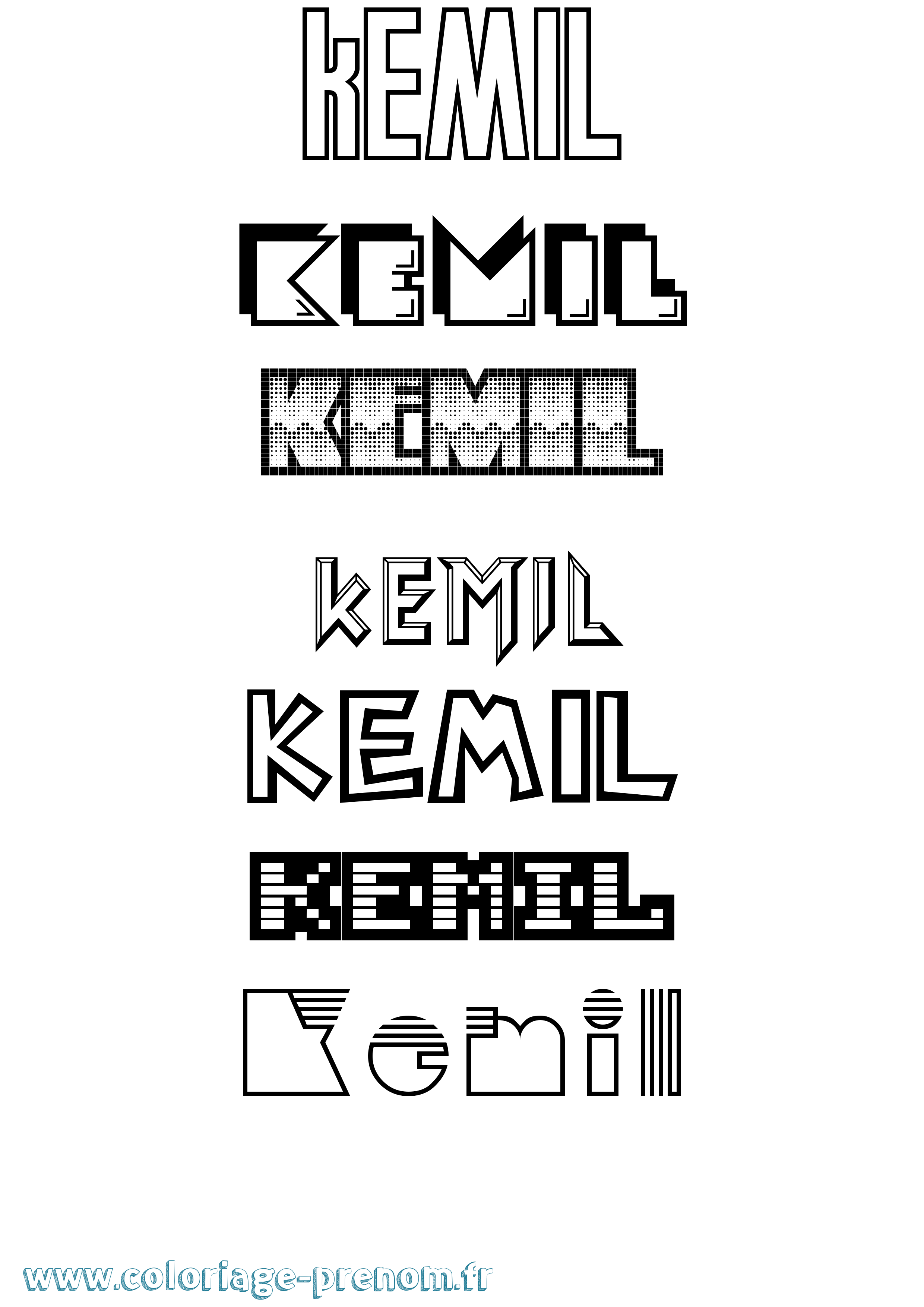 Coloriage Kemil Jeux Vidéos Coloriage prénom Kemil Jeux Vidéos