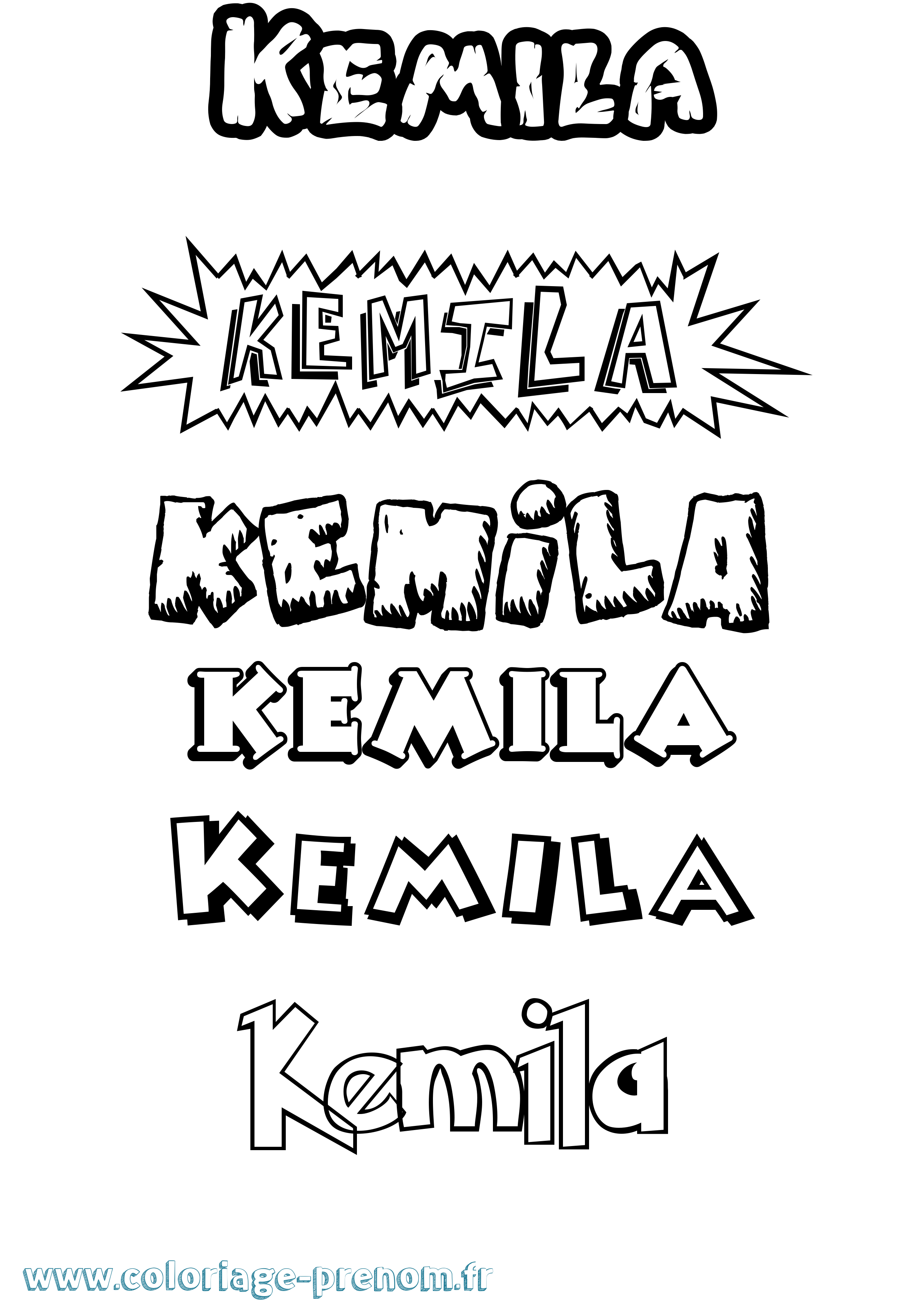 Coloriage Kemila Dessin Animé Coloriage prénom Kemila Dessin Animé
