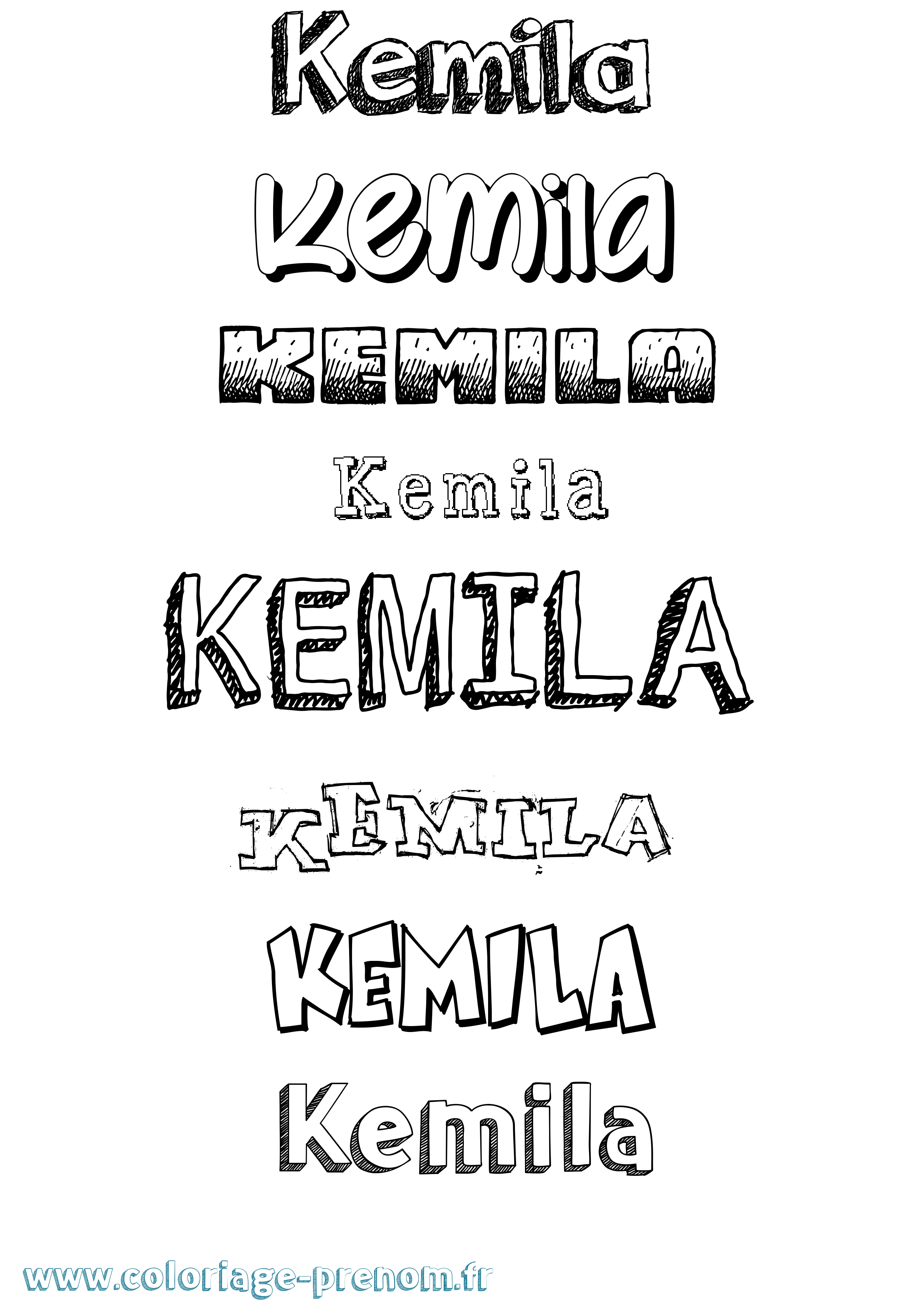 Coloriage Kemila Dessiné Coloriage prénom Kemila Dessiné