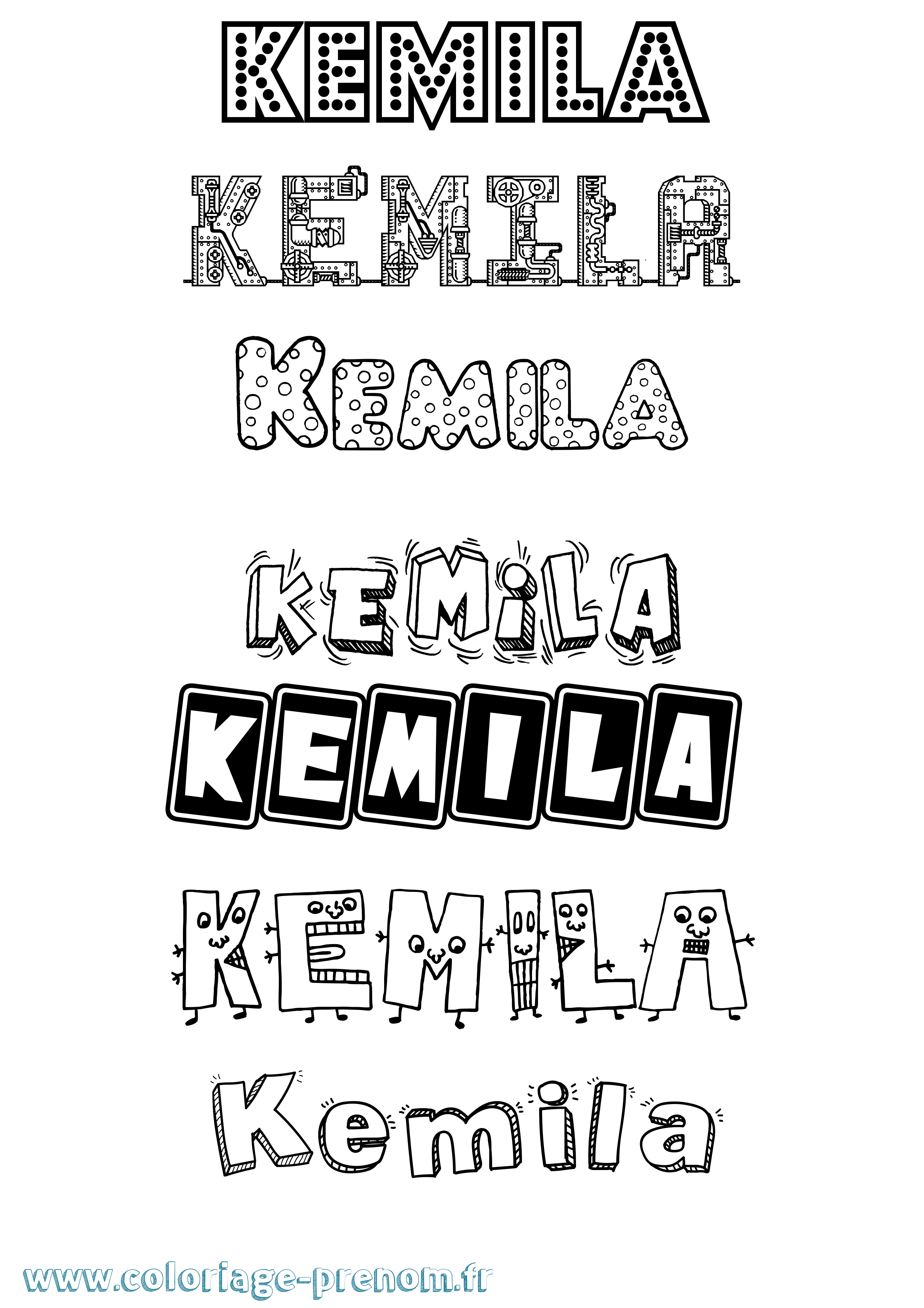 Coloriage Kemila Fun Coloriage prénom Kemila Fun