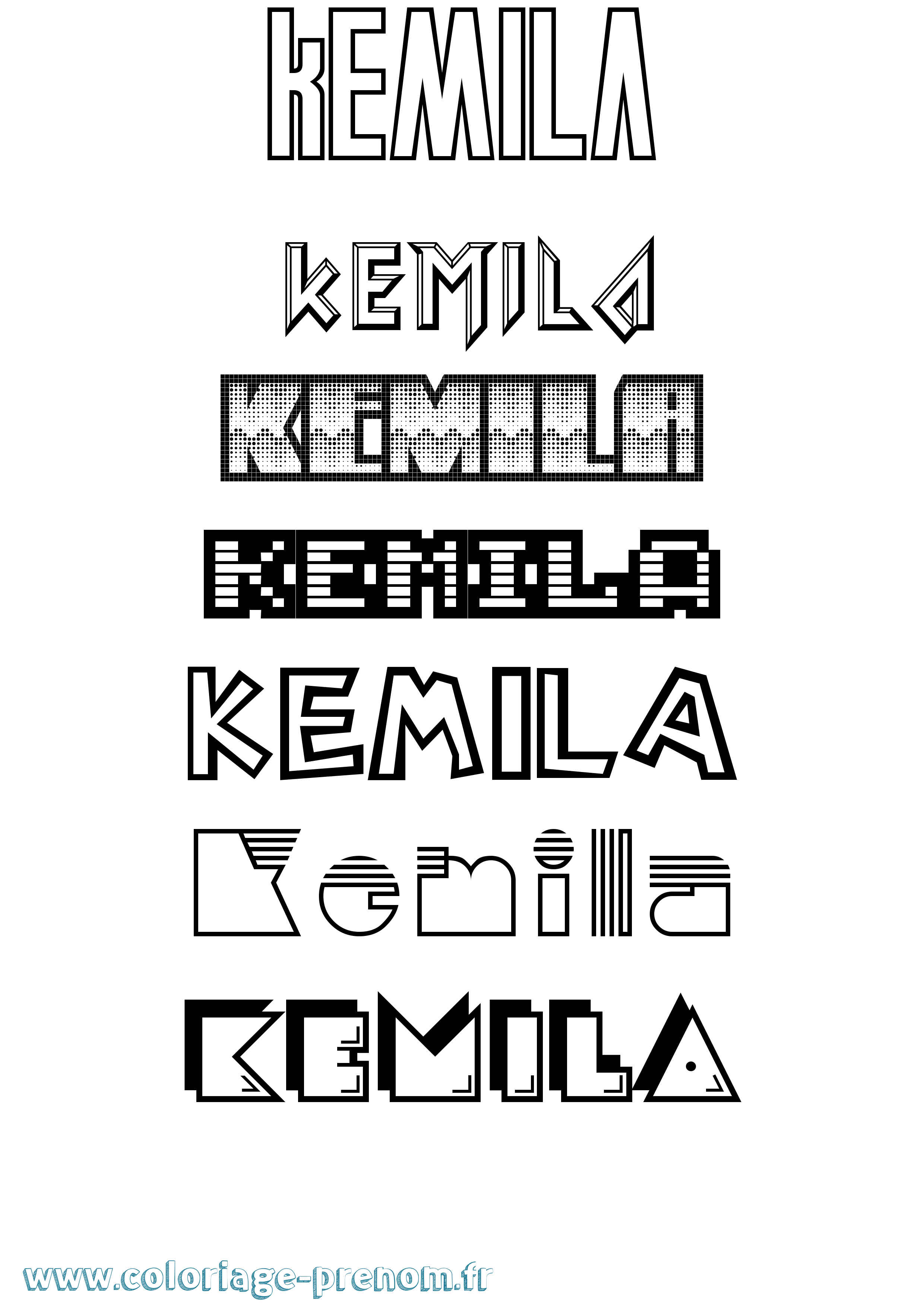Coloriage Kemila Jeux Vidéos Coloriage prénom Kemila Jeux Vidéos