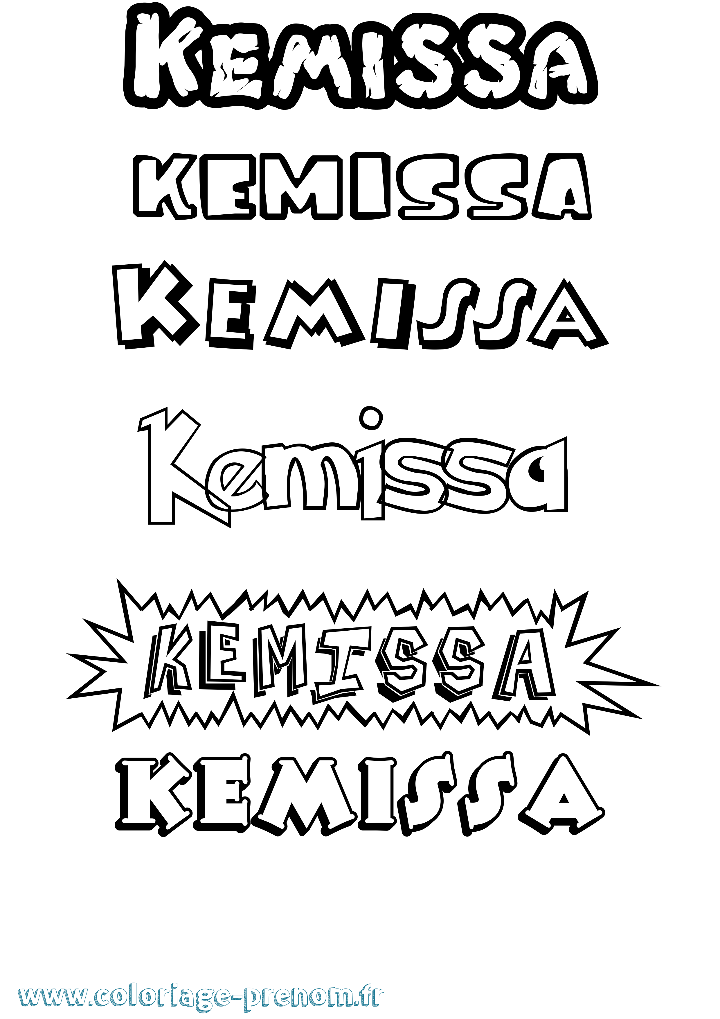 Coloriage Kemissa Dessin Animé Coloriage prénom Kemissa Dessin Animé