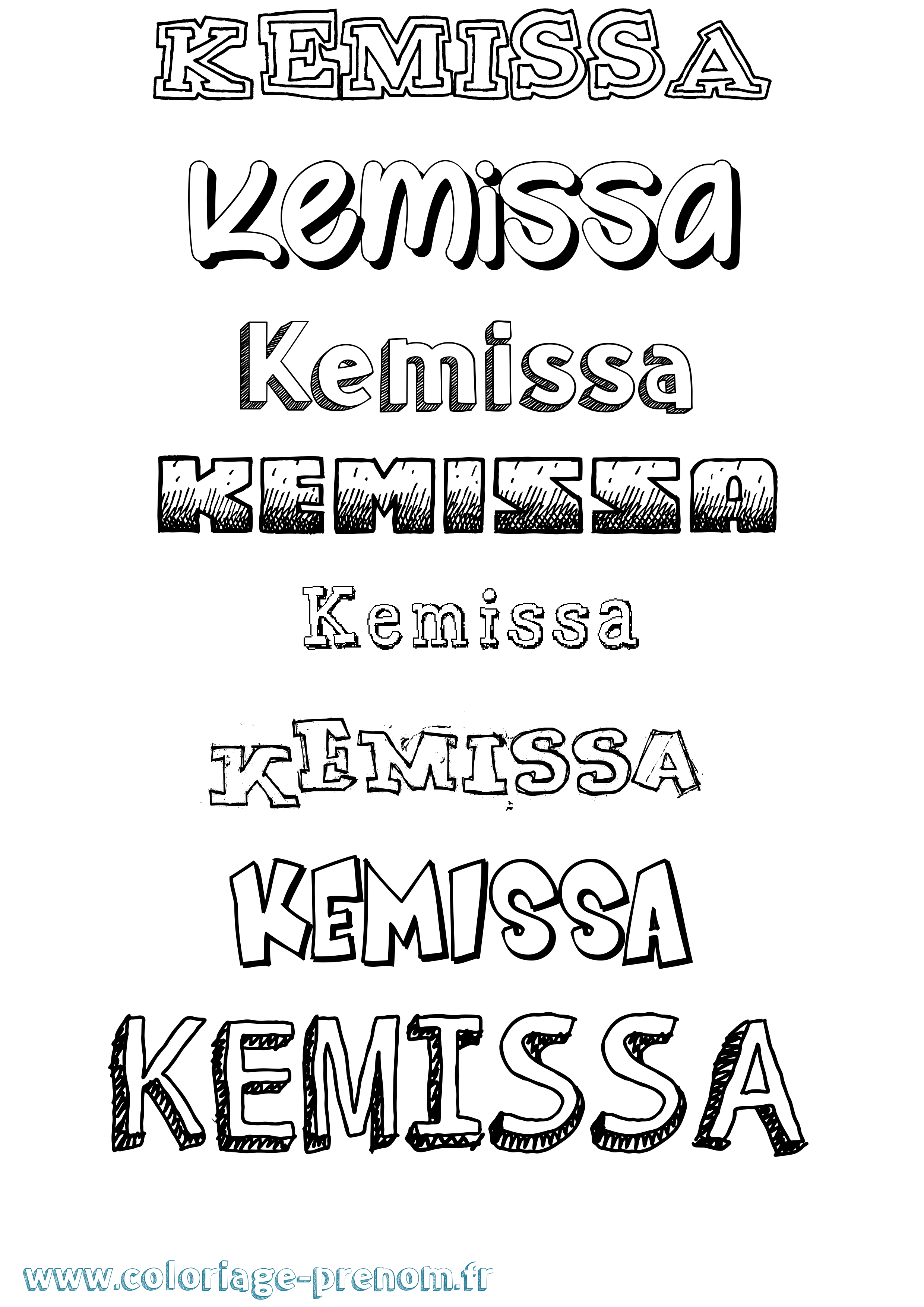 Coloriage Kemissa Dessiné Coloriage prénom Kemissa Dessiné