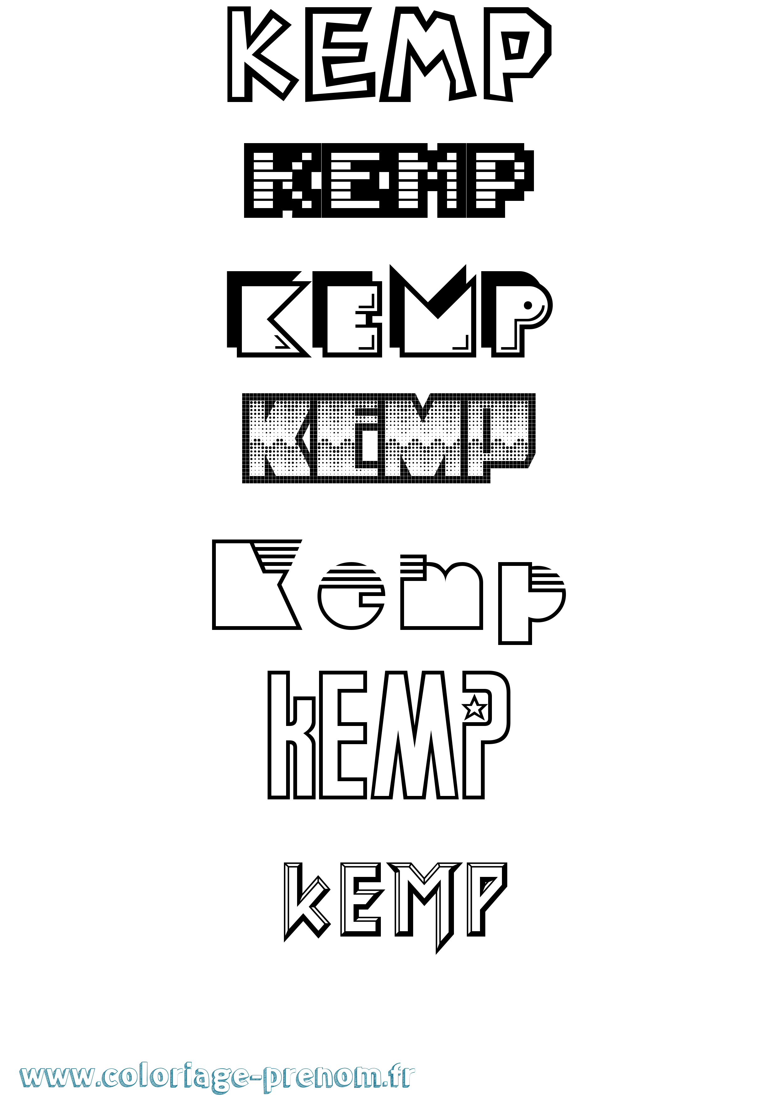Coloriage Kemp Jeux Vidéos Coloriage prénom Kemp Jeux Vidéos