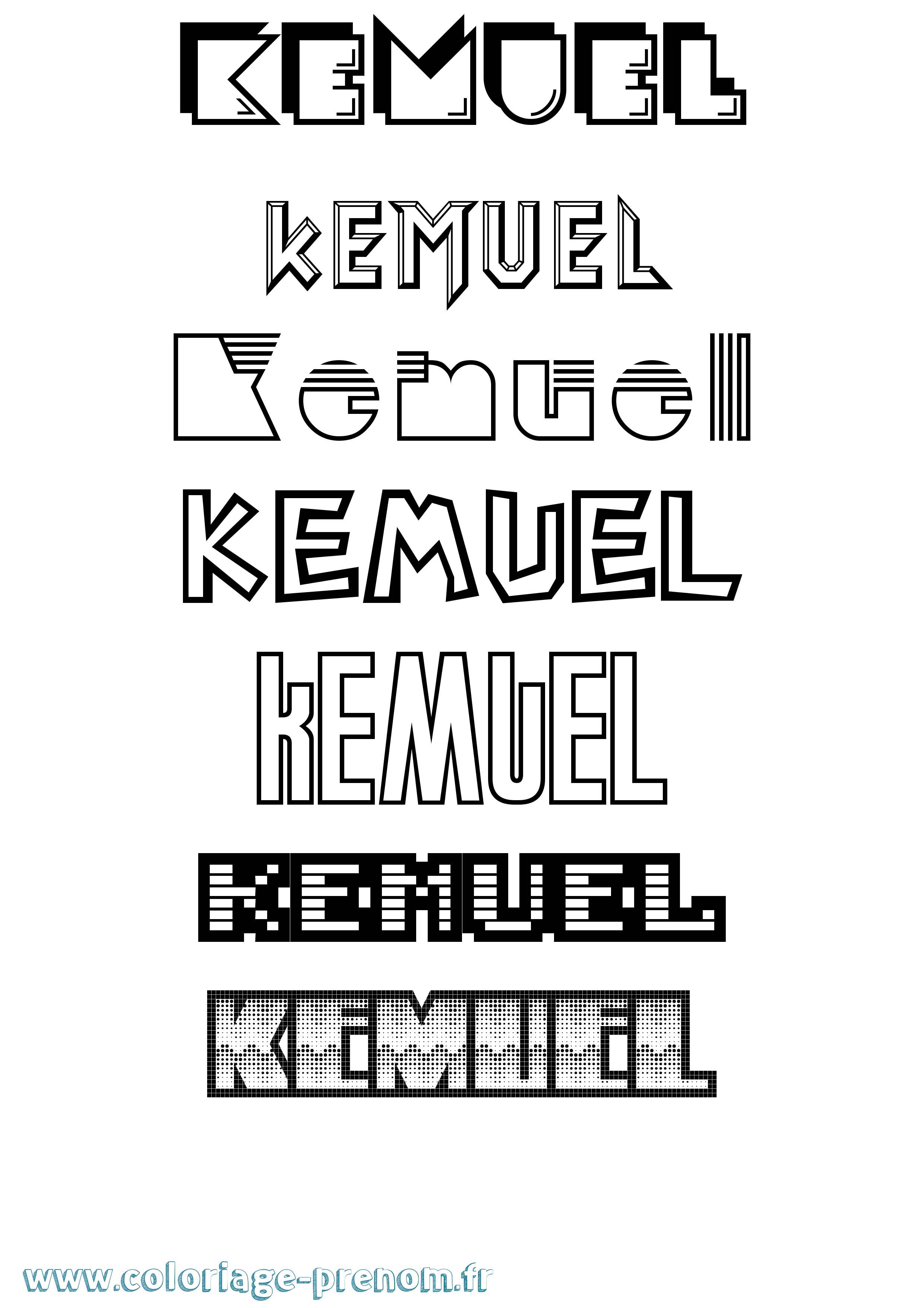 Coloriage Kemuel Jeux Vidéos Coloriage prénom Kemuel Jeux Vidéos