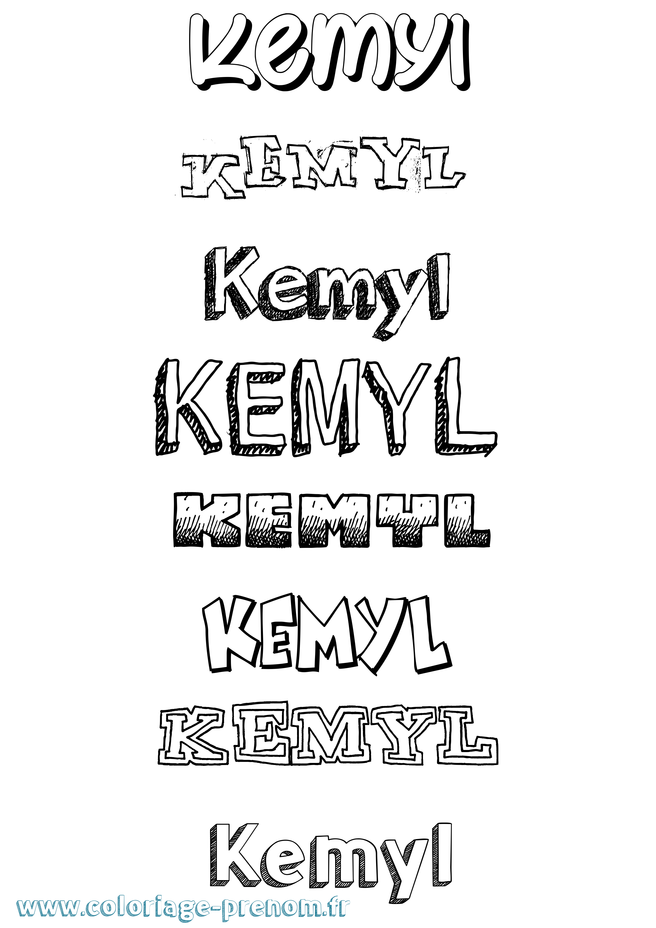 Coloriage Kemyl Dessiné Coloriage prénom Kemyl Dessiné