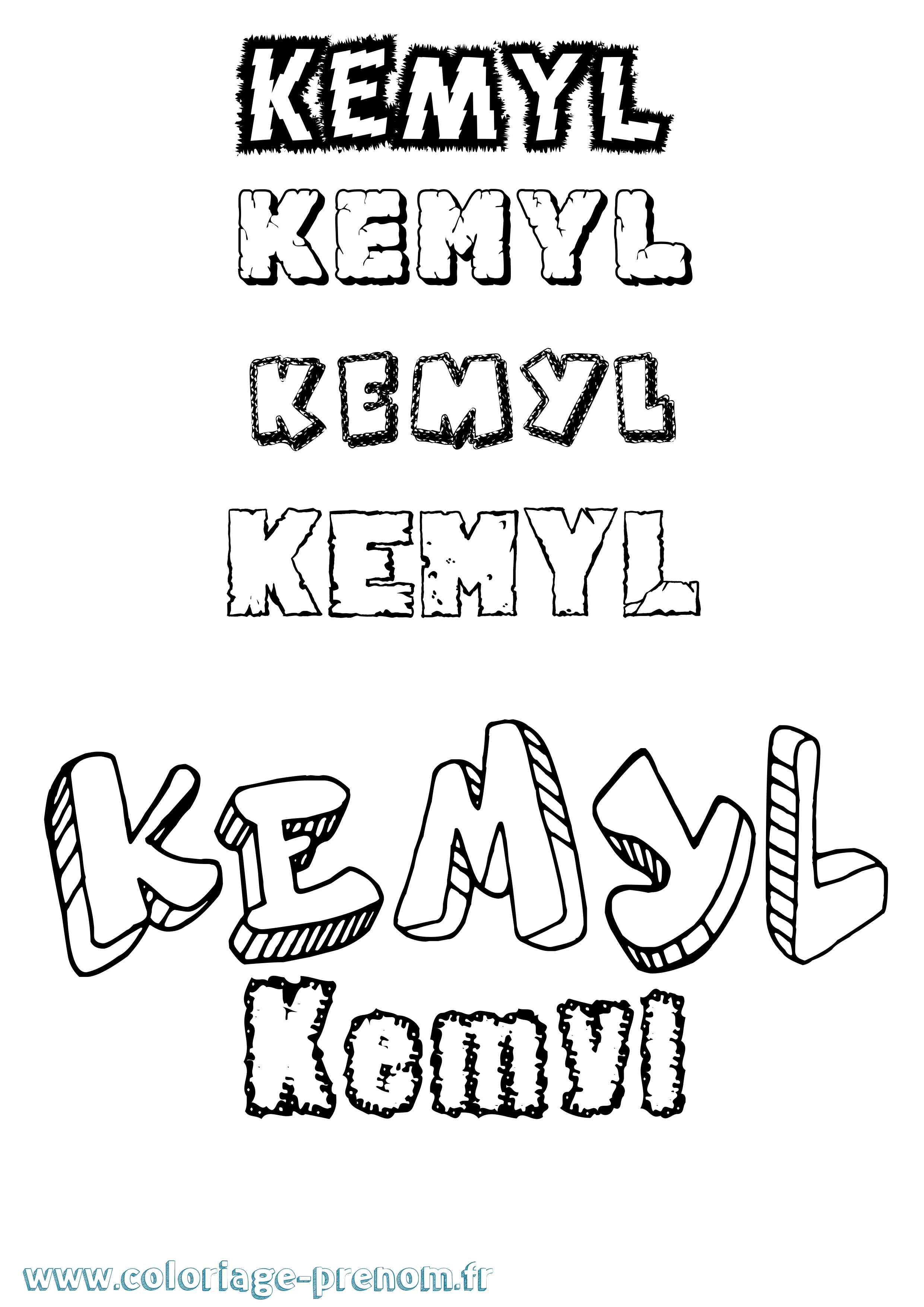 Coloriage Kemyl Destructuré Coloriage prénom Kemyl Destructuré