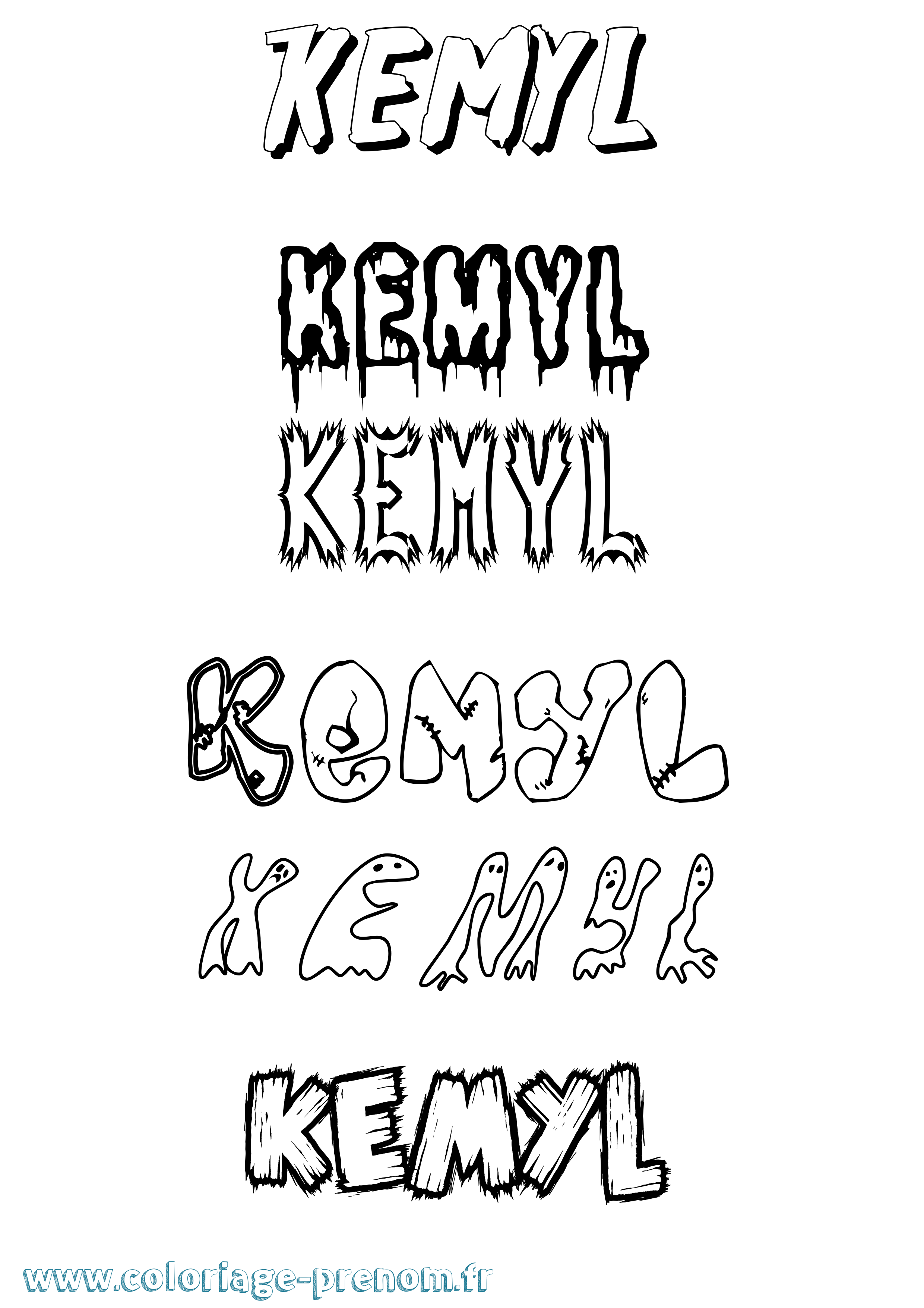 Coloriage Kemyl Frisson Coloriage prénom Kemyl Frisson