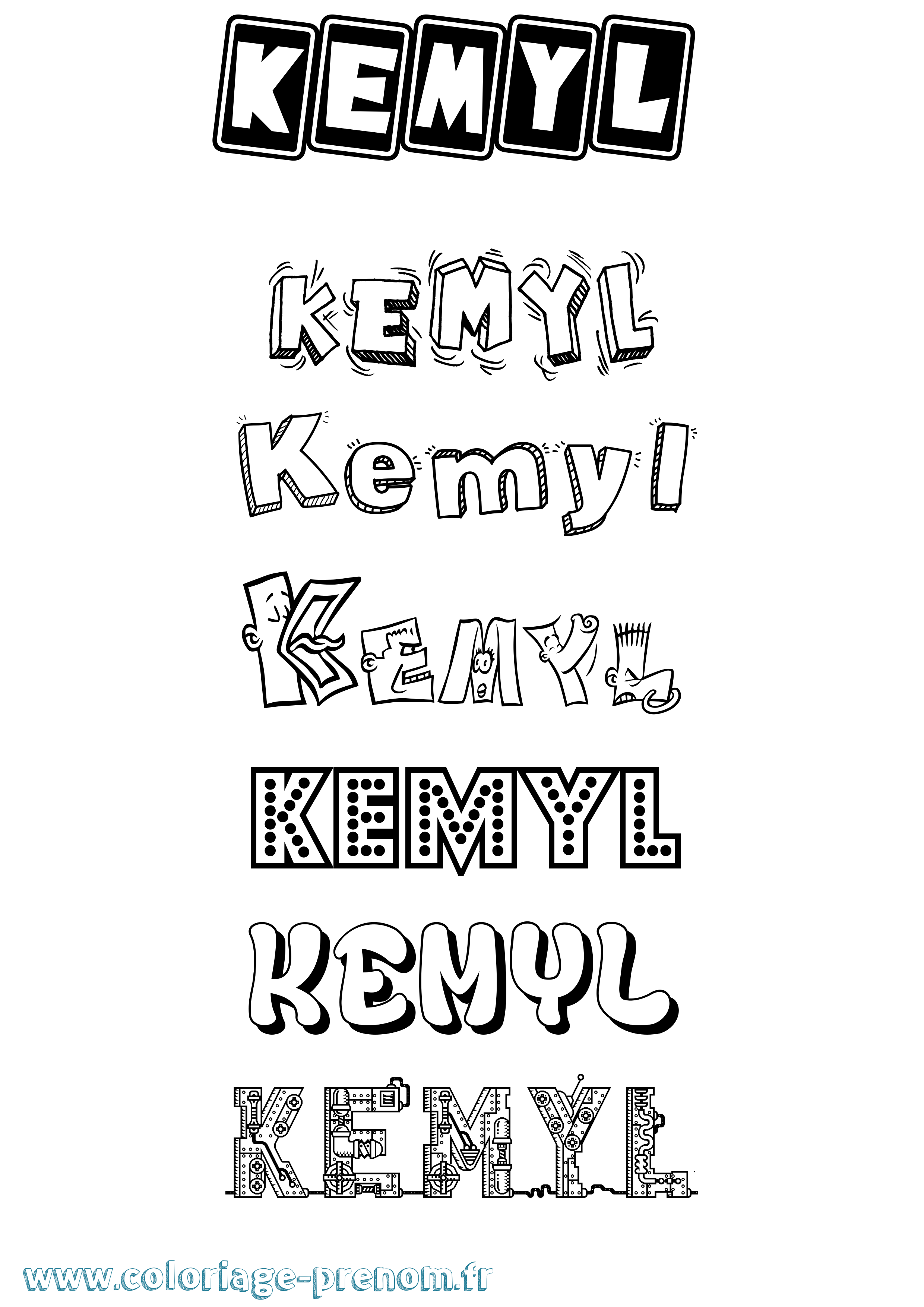 Coloriage Kemyl Fun Coloriage prénom Kemyl Fun