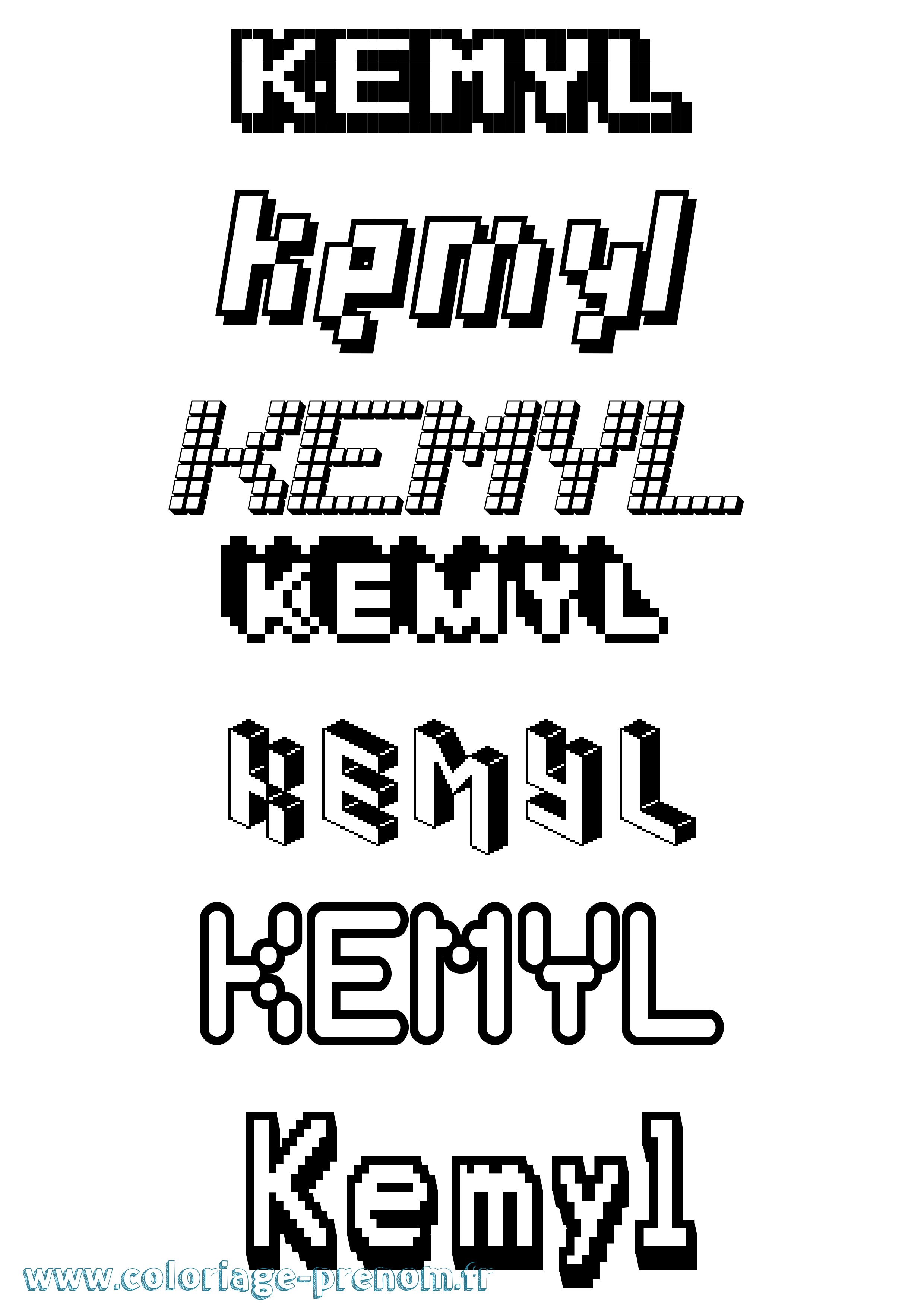 Coloriage Kemyl Pixel Coloriage prénom Kemyl Pixel