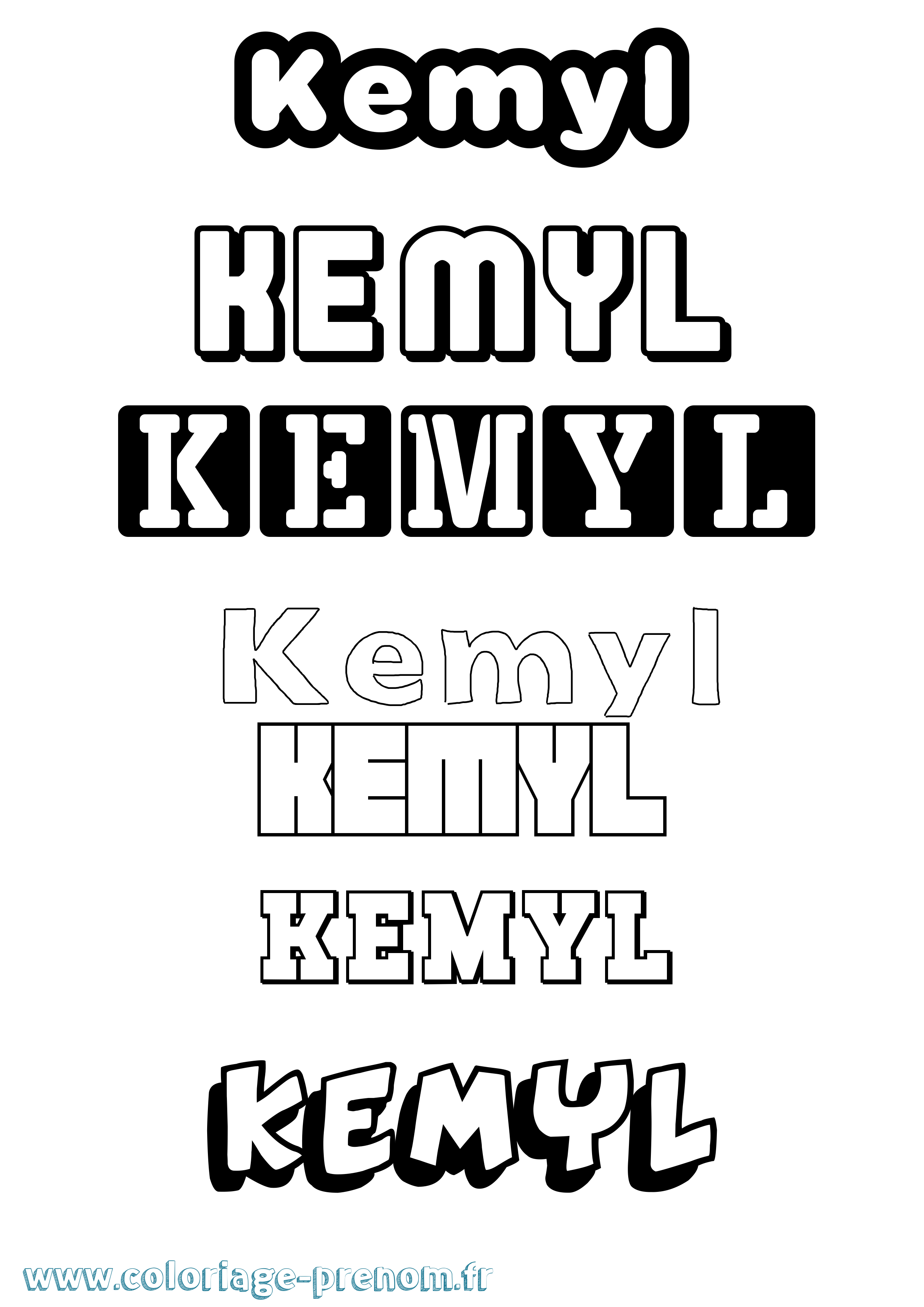 Coloriage Kemyl Simple Coloriage prénom Kemyl Simple