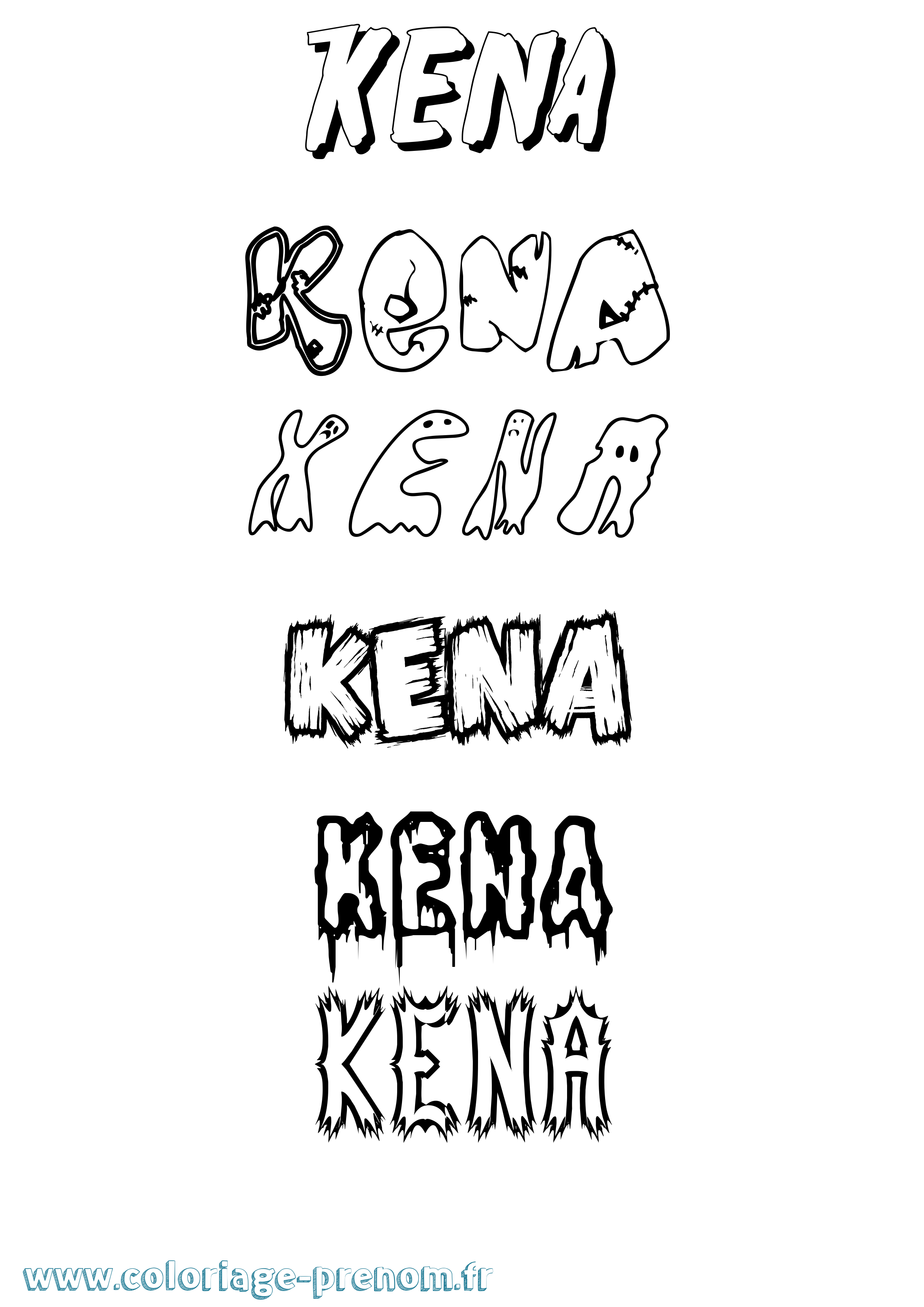 Coloriage Kena Frisson Coloriage prénom Kena Frisson