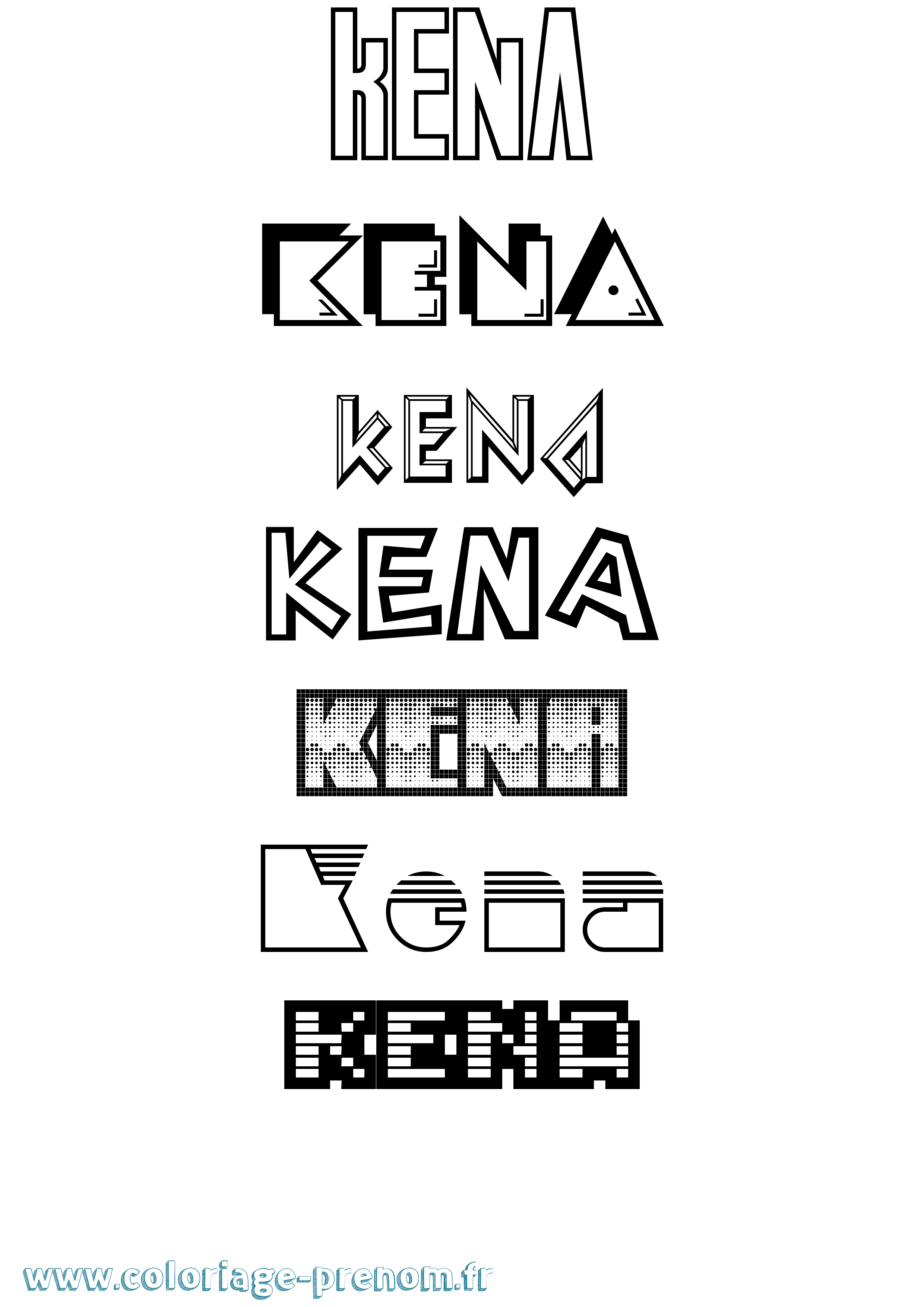 Coloriage Kena Jeux Vidéos Coloriage prénom Kena Jeux Vidéos