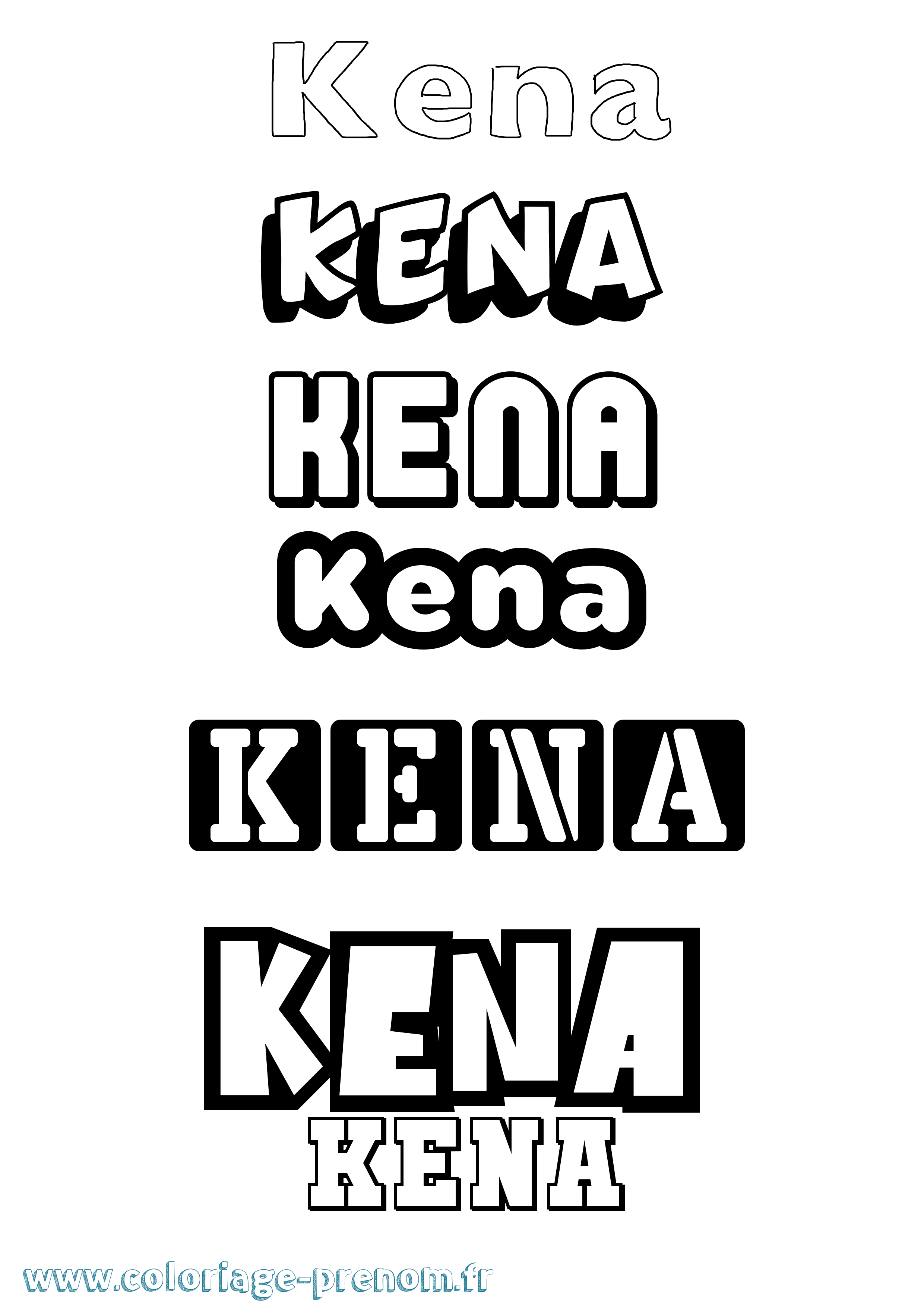 Coloriage Kena Simple Coloriage prénom Kena Simple