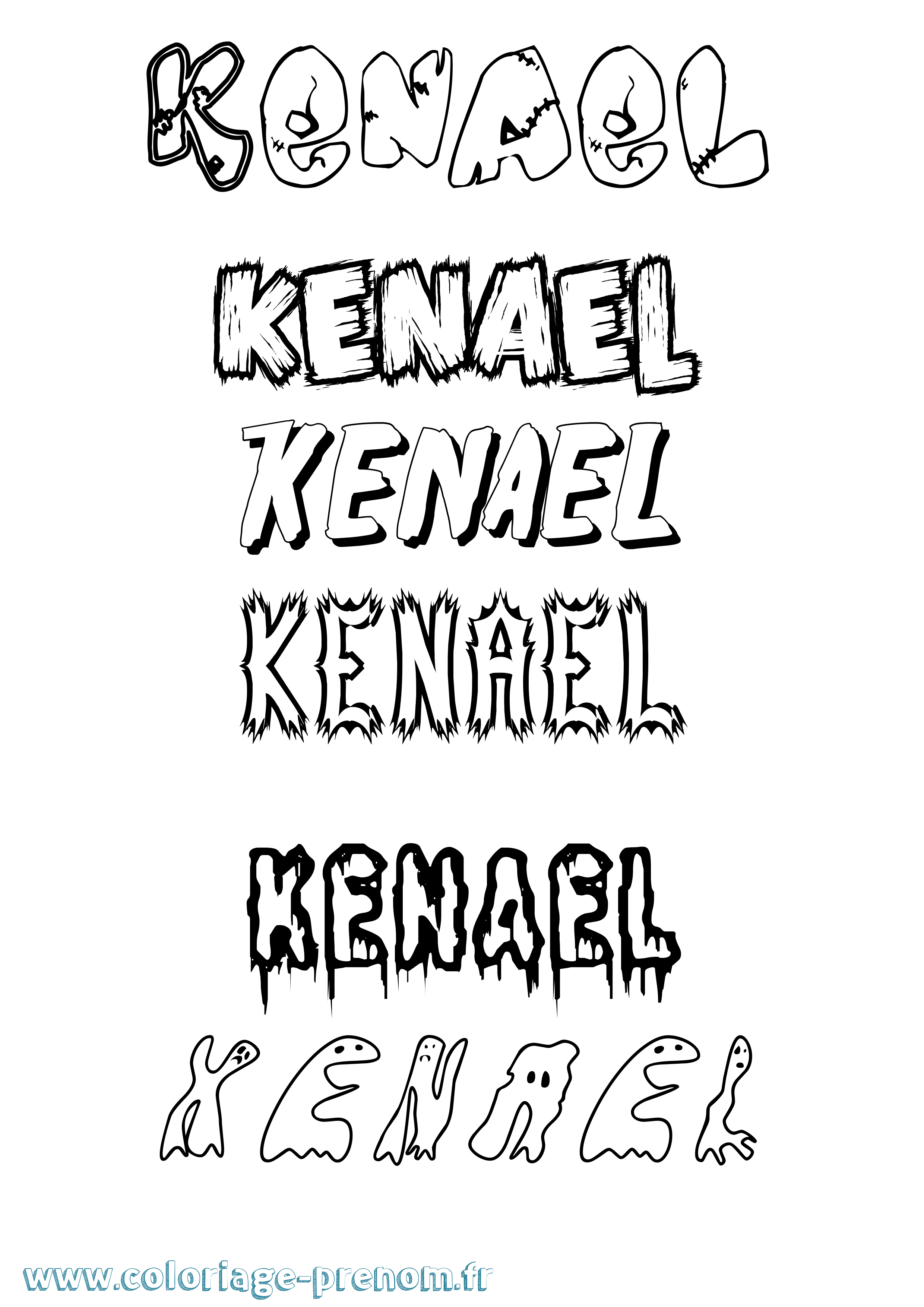 Coloriage Kenael Frisson Coloriage prénom Kenael Frisson