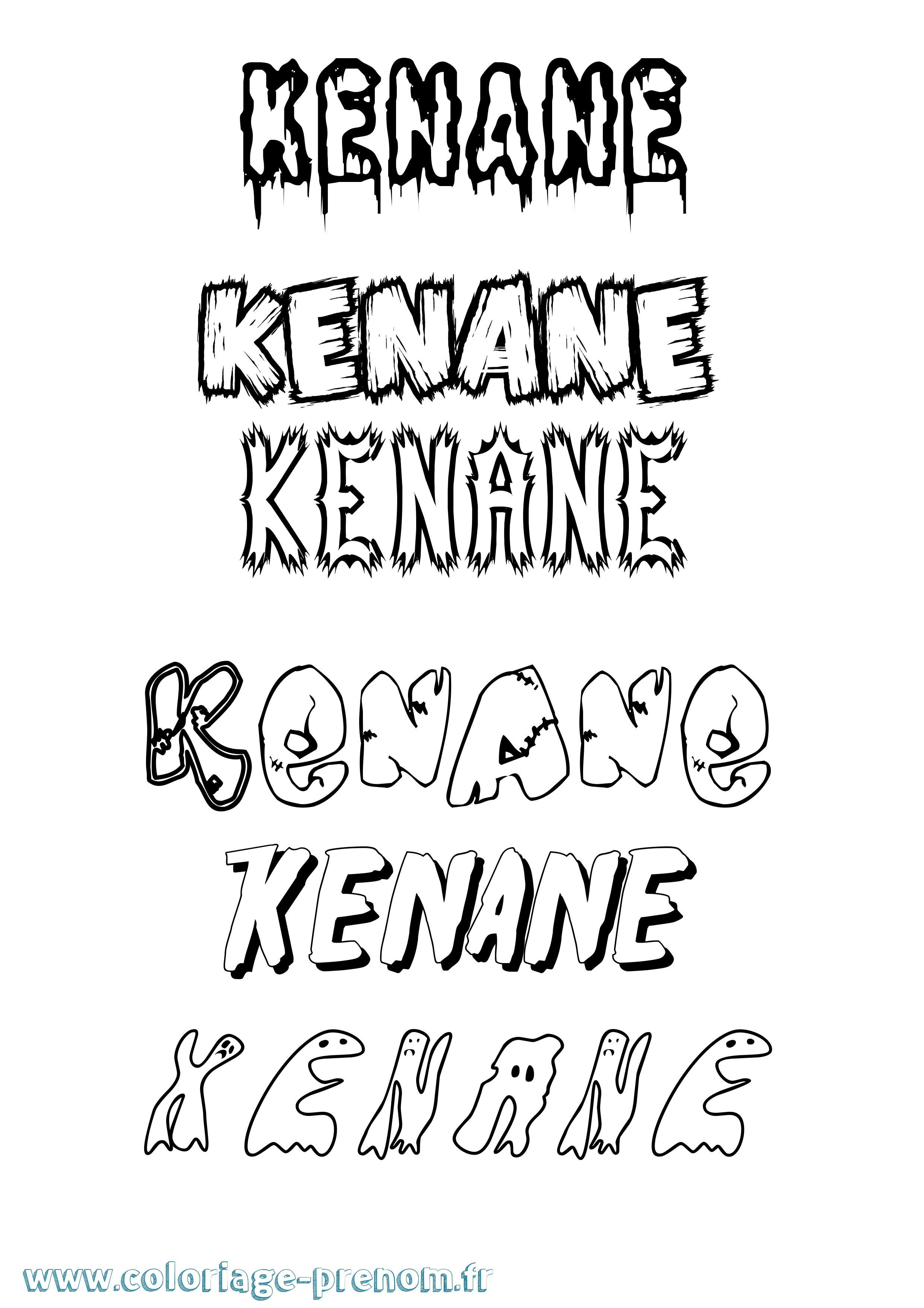 Coloriage Kenane Frisson Coloriage prénom Kenane Frisson