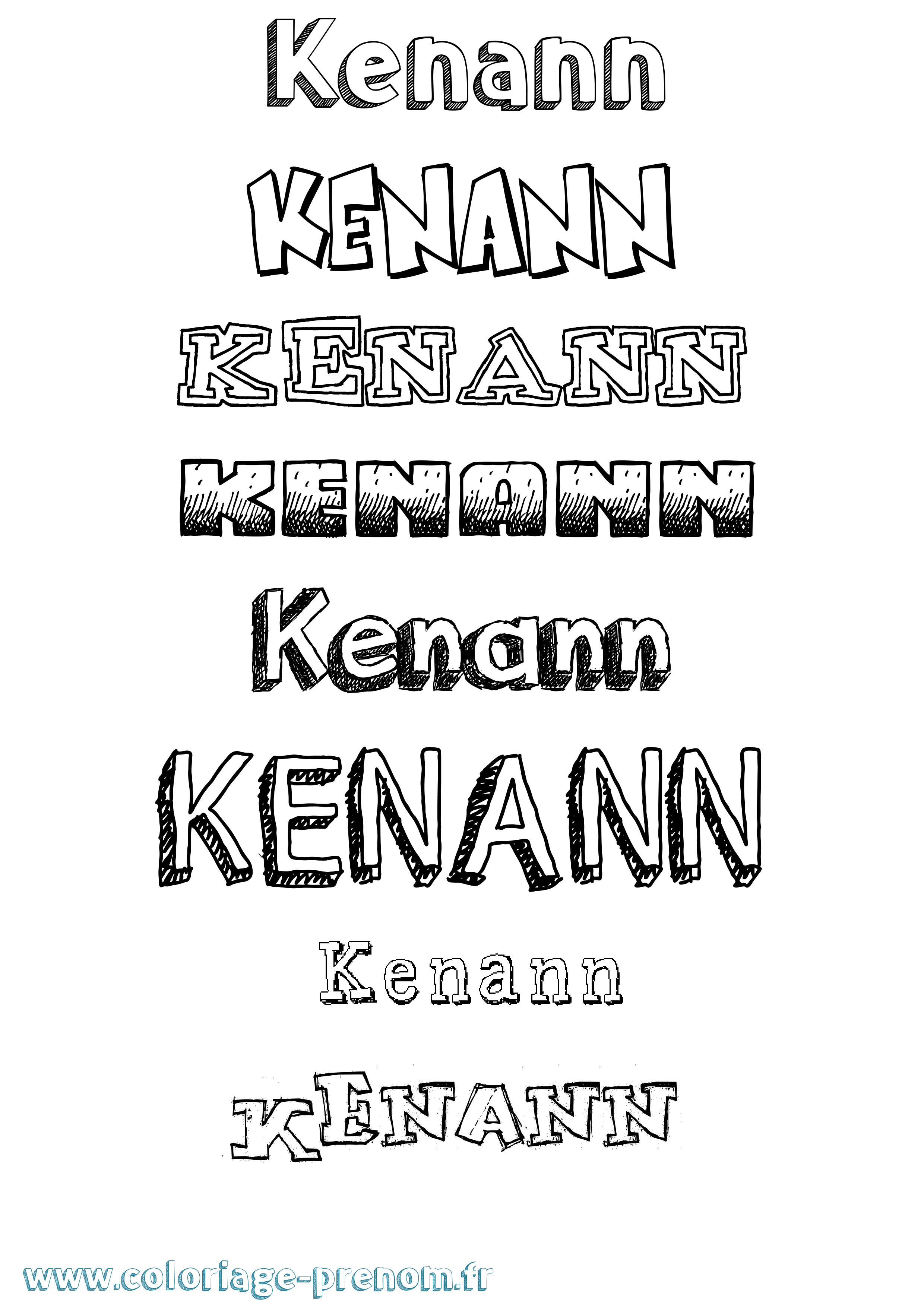 Coloriage Kenann Dessiné Coloriage prénom Kenann Dessiné