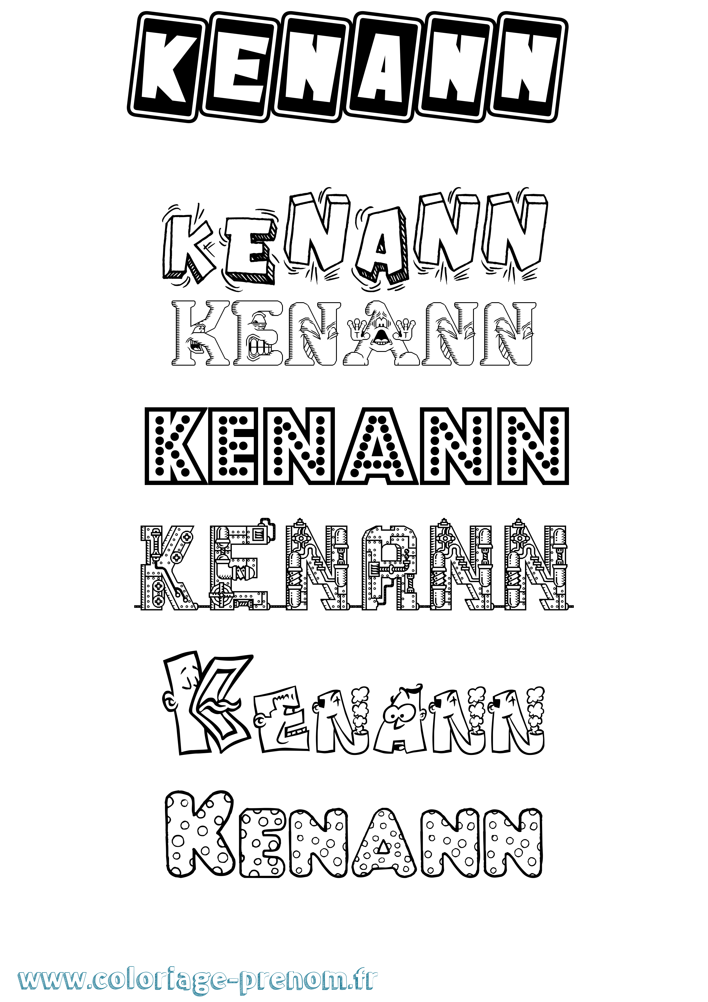 Coloriage Kenann Fun Coloriage prénom Kenann Fun