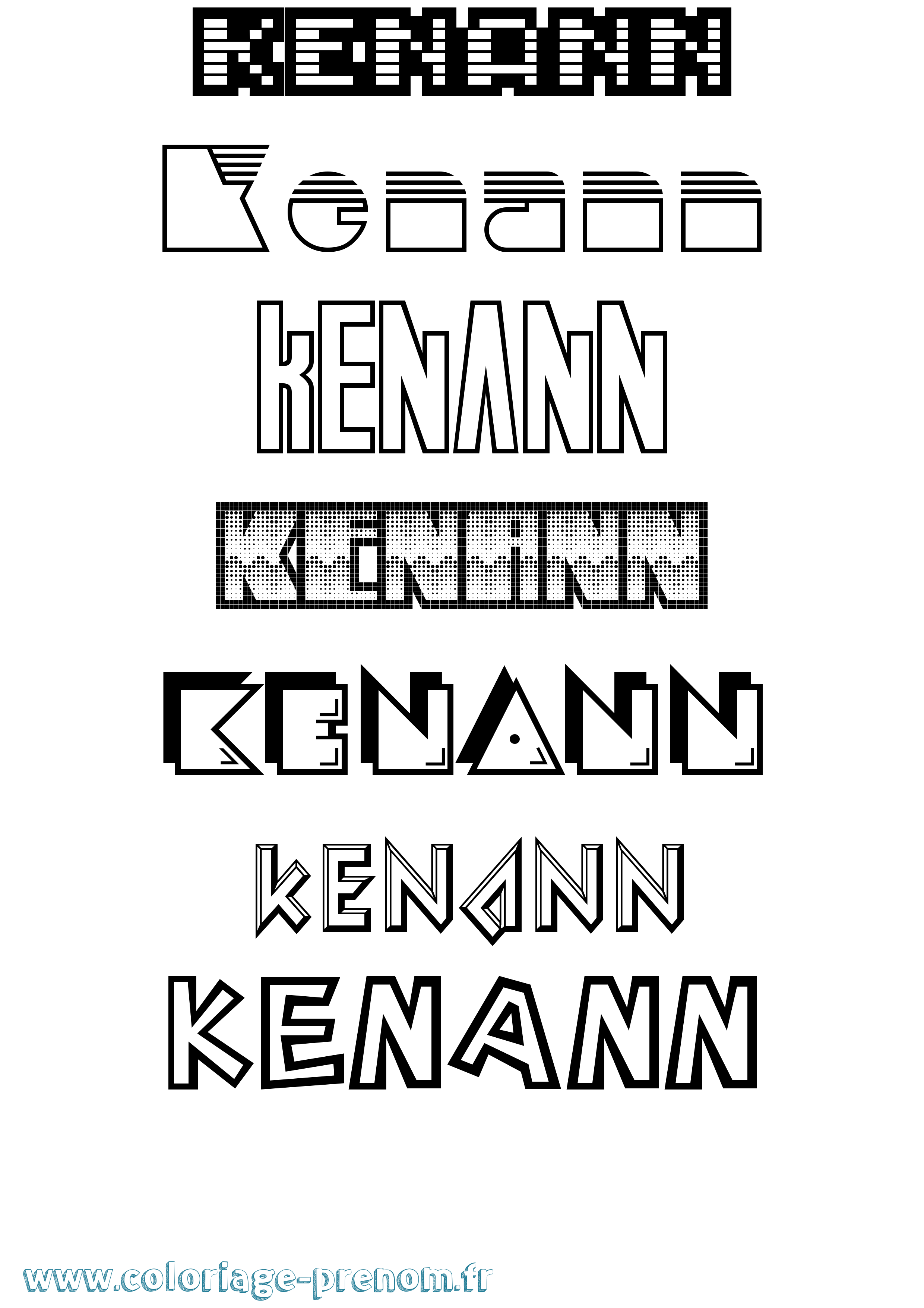 Coloriage Kenann Jeux Vidéos Coloriage prénom Kenann Jeux Vidéos