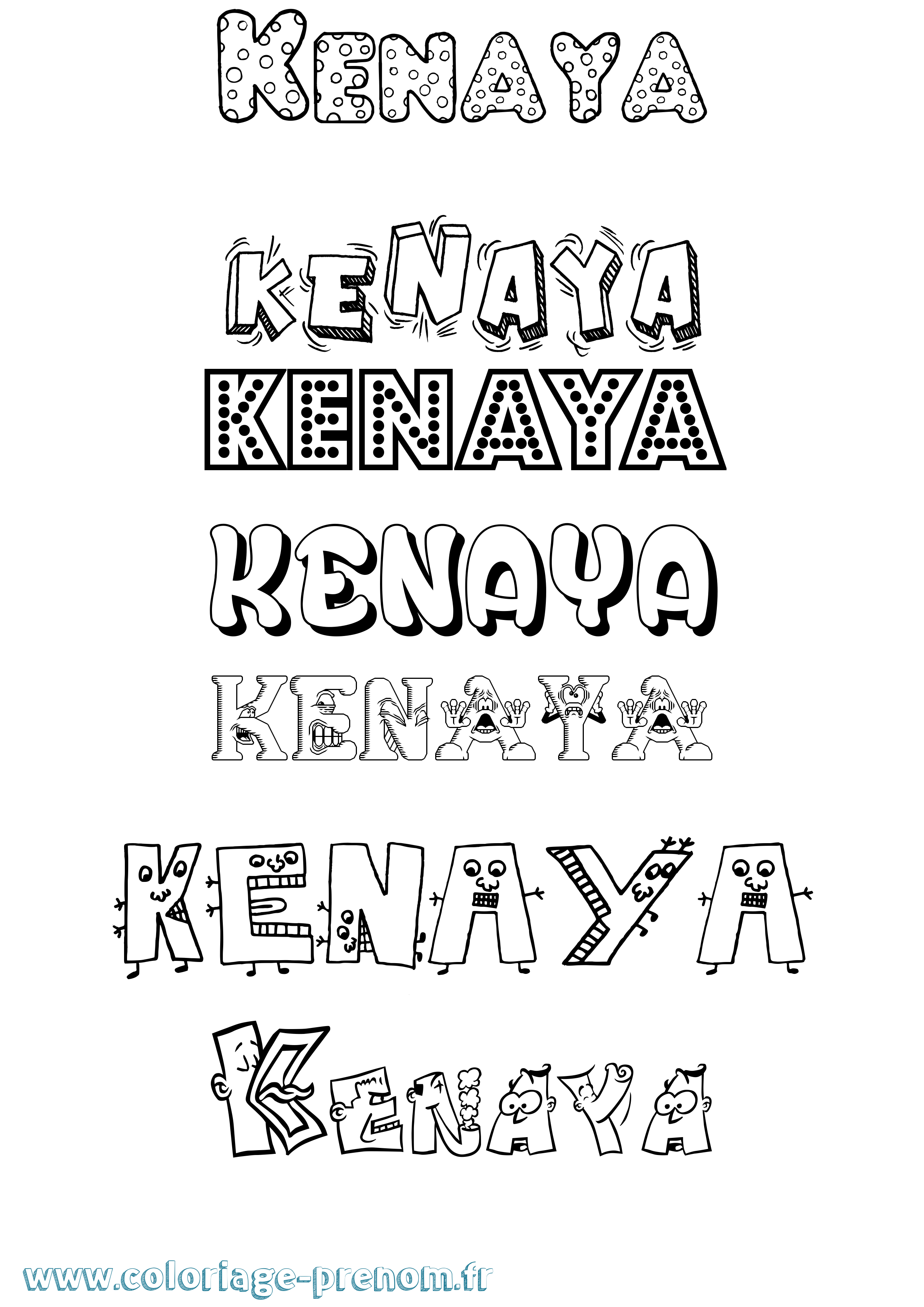 Coloriage Kenaya Fun Coloriage prénom Kenaya Fun