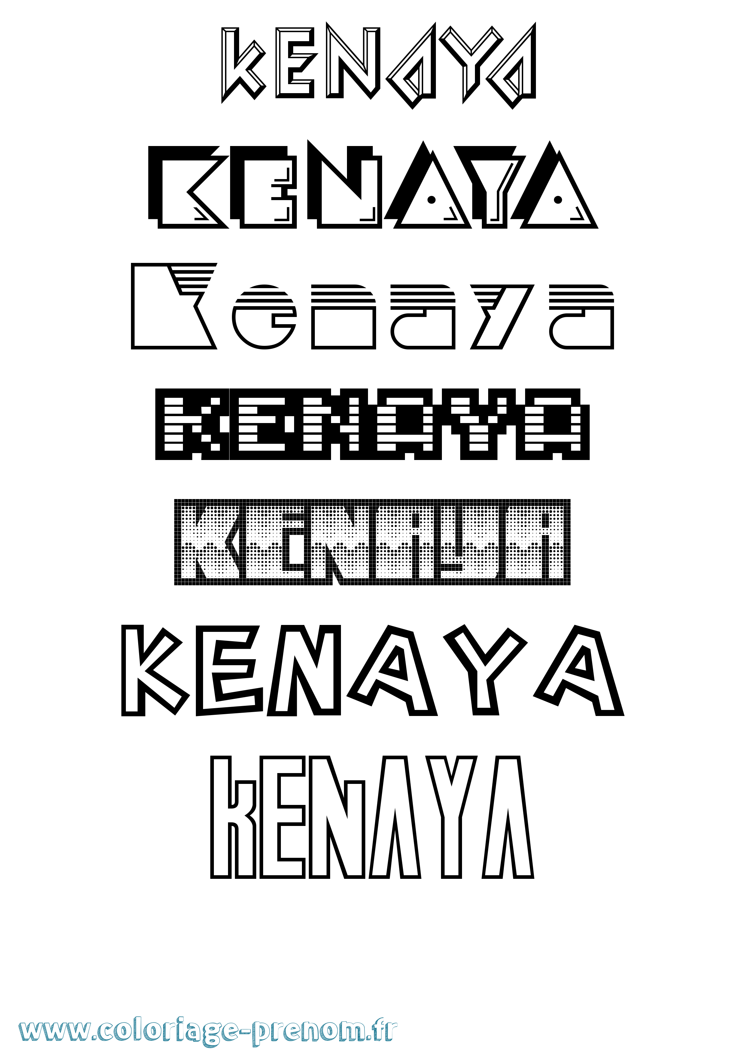 Coloriage Kenaya Jeux Vidéos Coloriage prénom Kenaya Jeux Vidéos