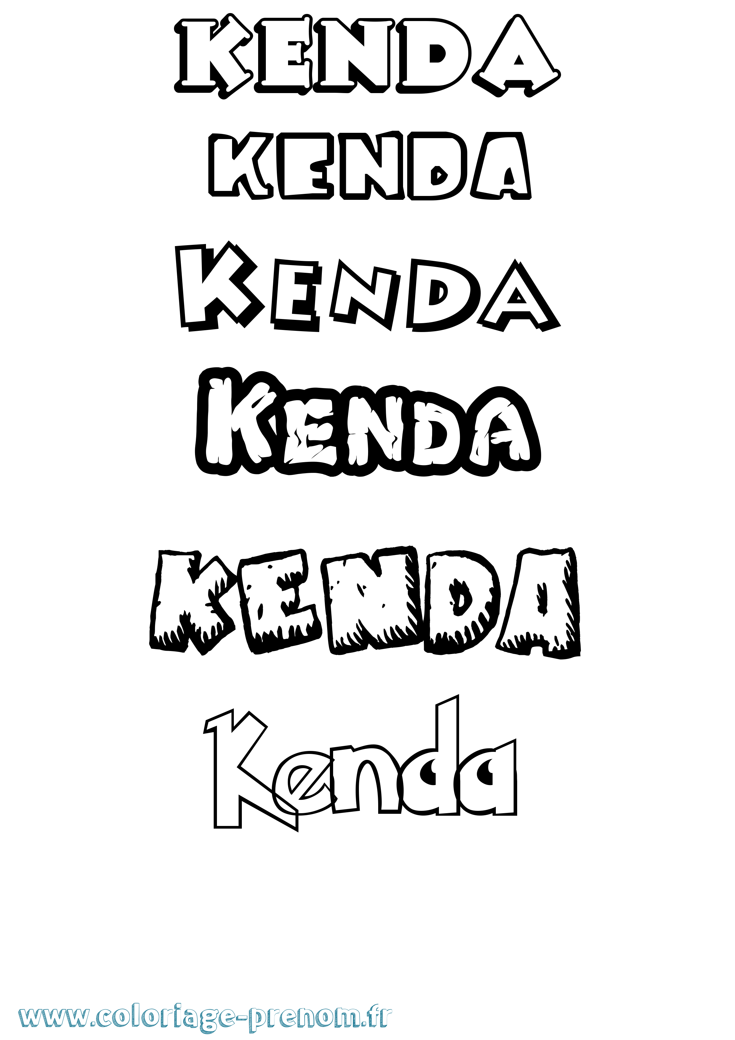 Coloriage Kenda Dessin Animé Coloriage prénom Kenda Dessin Animé