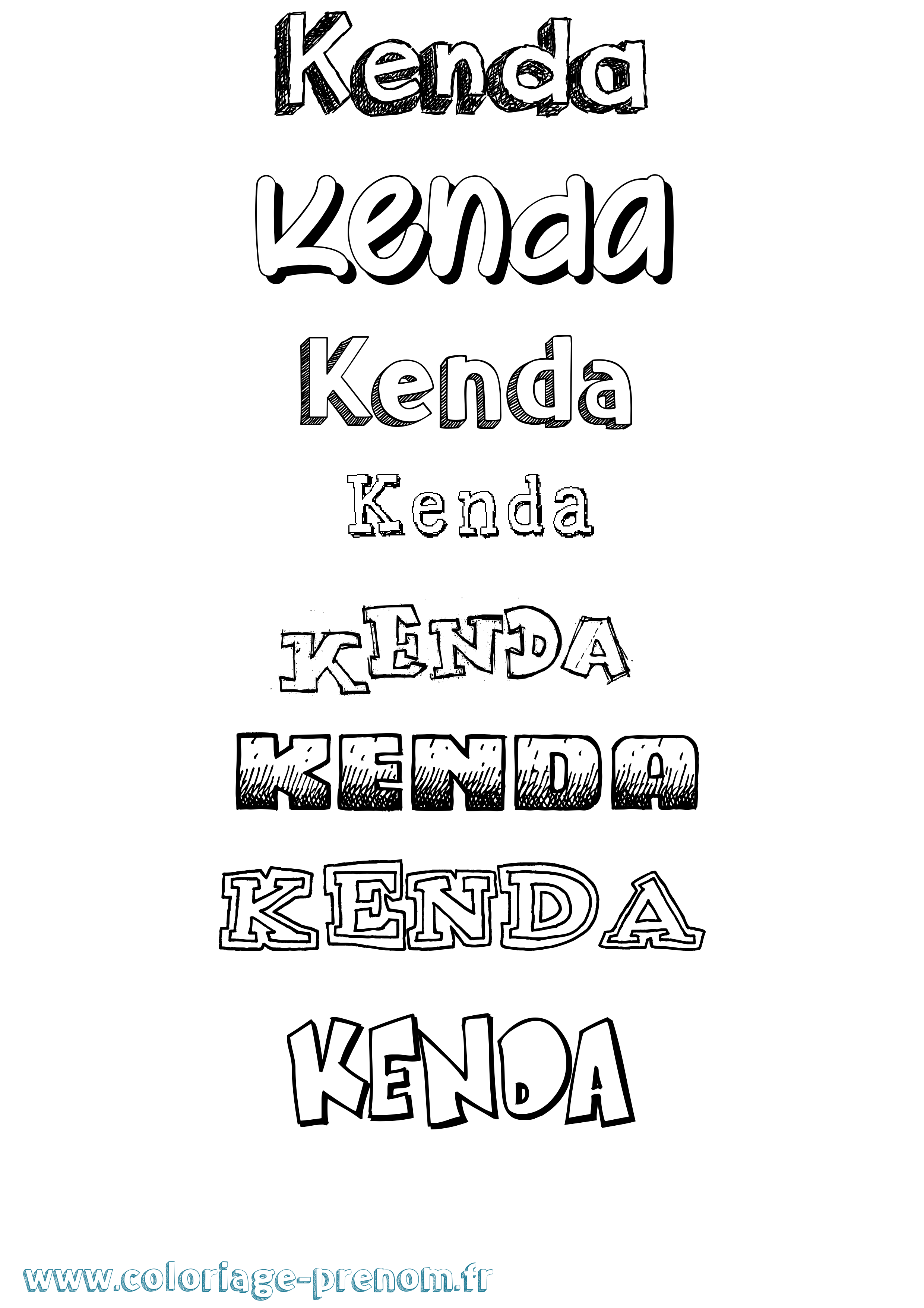 Coloriage Kenda Dessiné Coloriage prénom Kenda Dessiné
