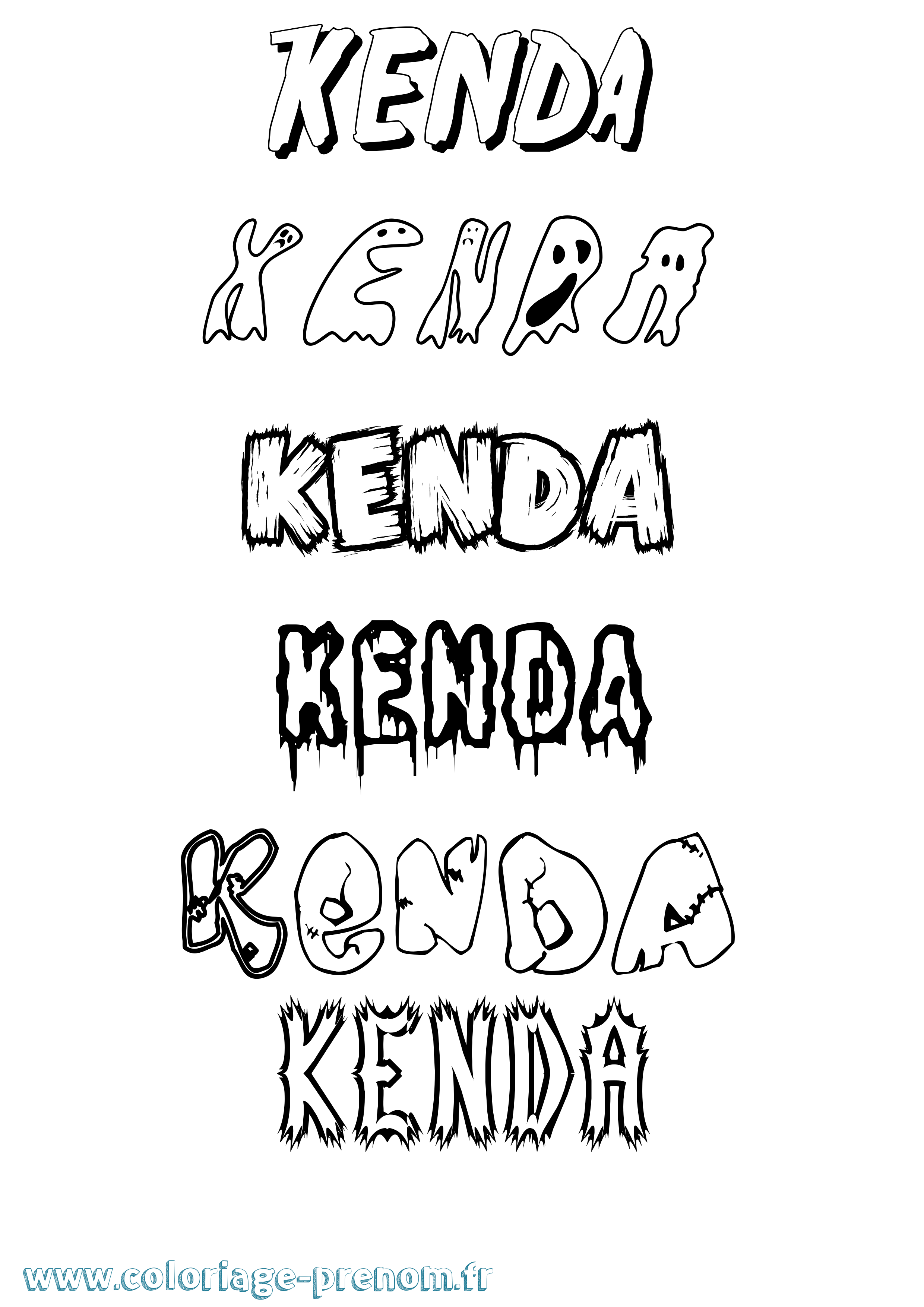 Coloriage Kenda Frisson Coloriage prénom Kenda Frisson
