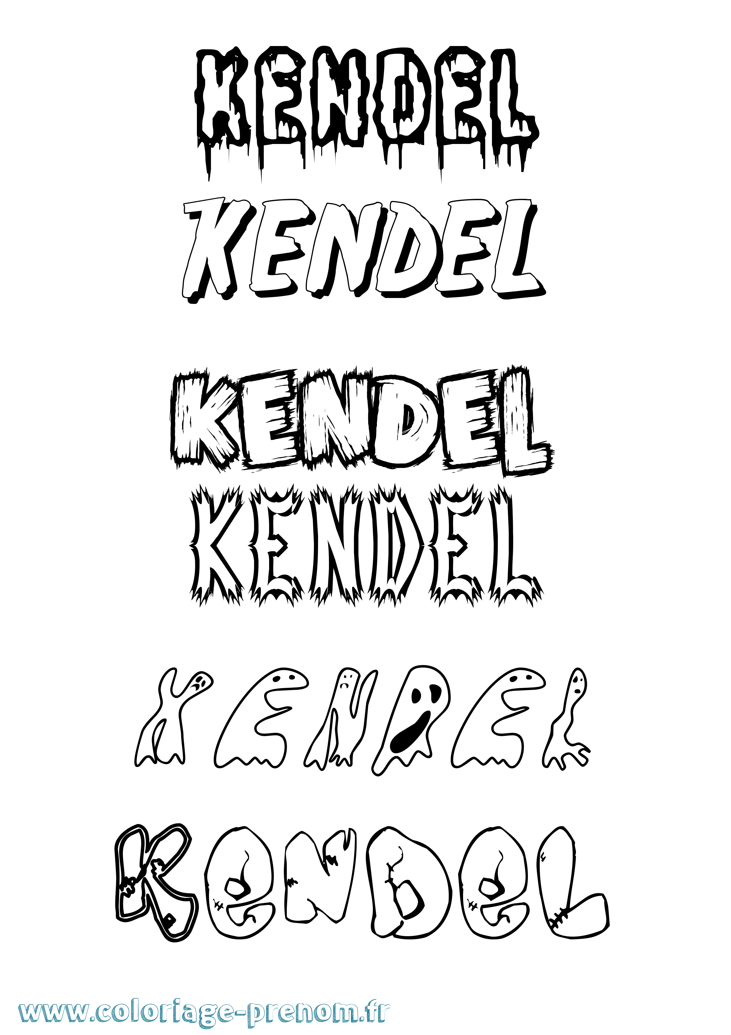 Coloriage Kendel Frisson Coloriage prénom Kendel Frisson