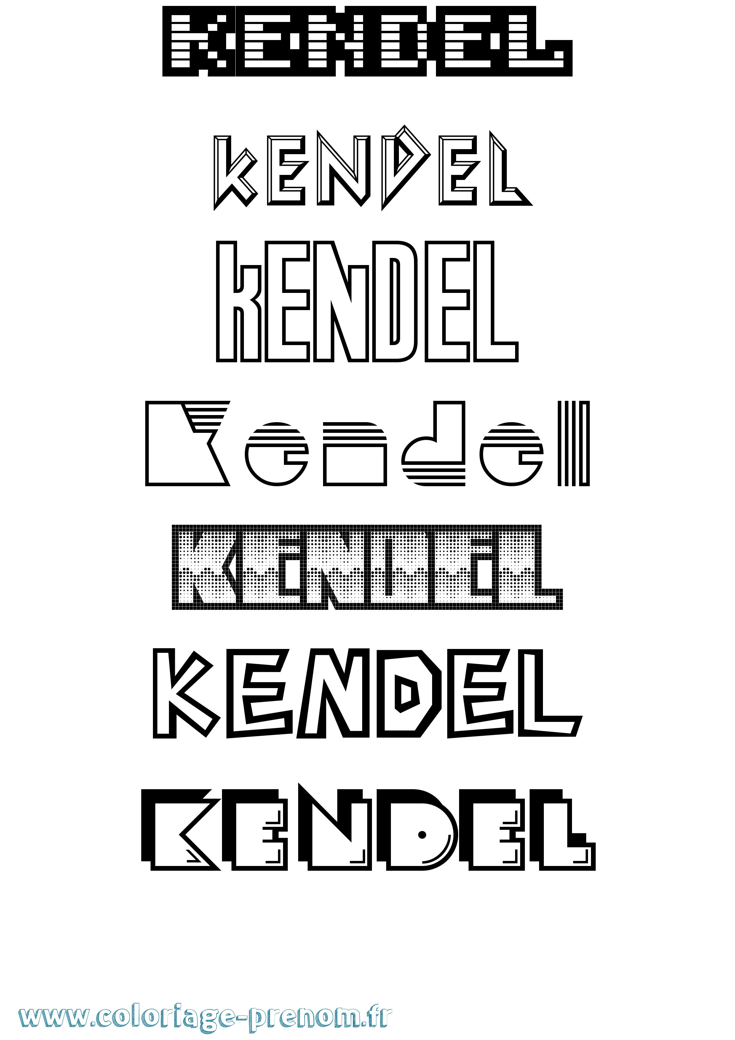 Coloriage Kendel Jeux Vidéos Coloriage prénom Kendel Jeux Vidéos