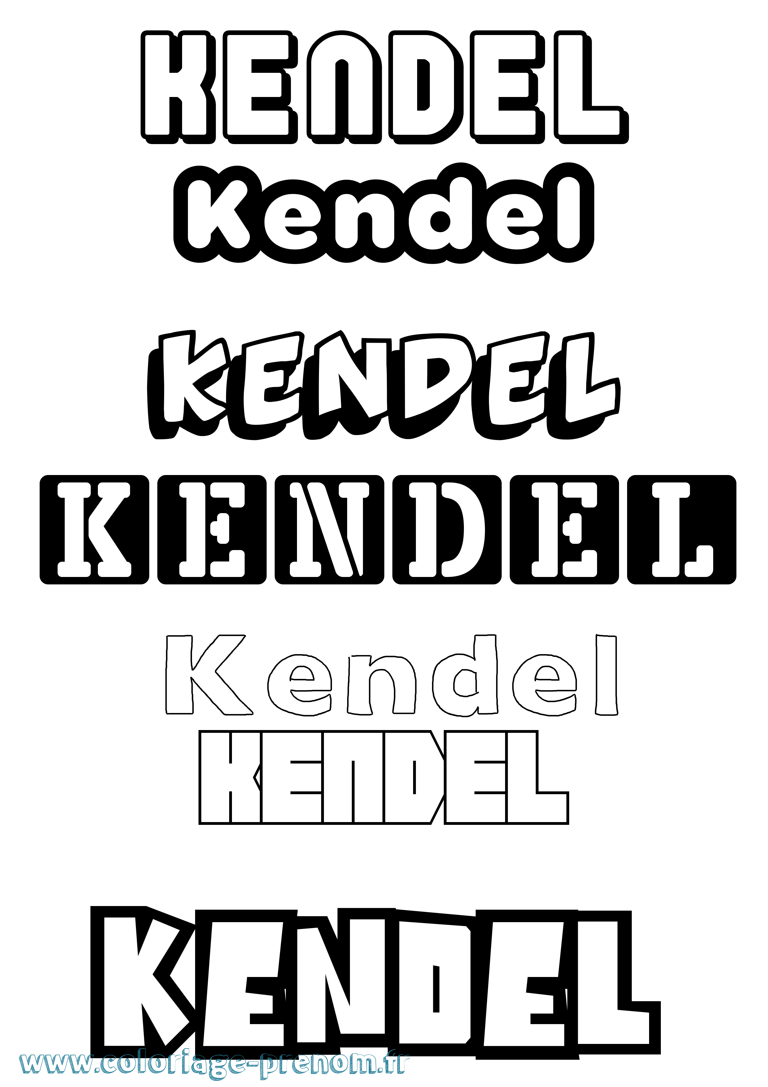 Coloriage Kendel Simple Coloriage prénom Kendel Simple