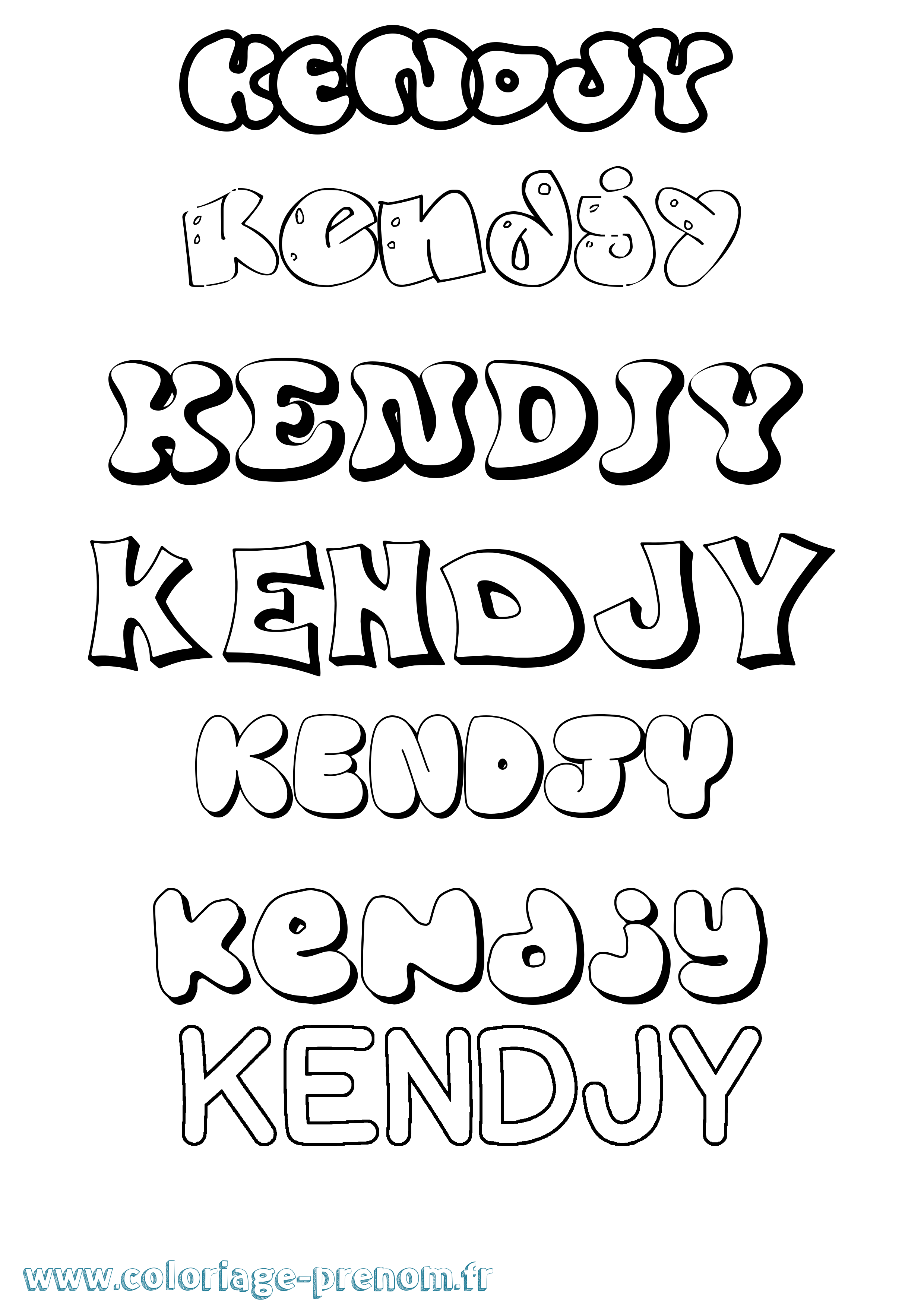 Coloriage Kendjy Bubble Coloriage prénom Kendjy Bubble