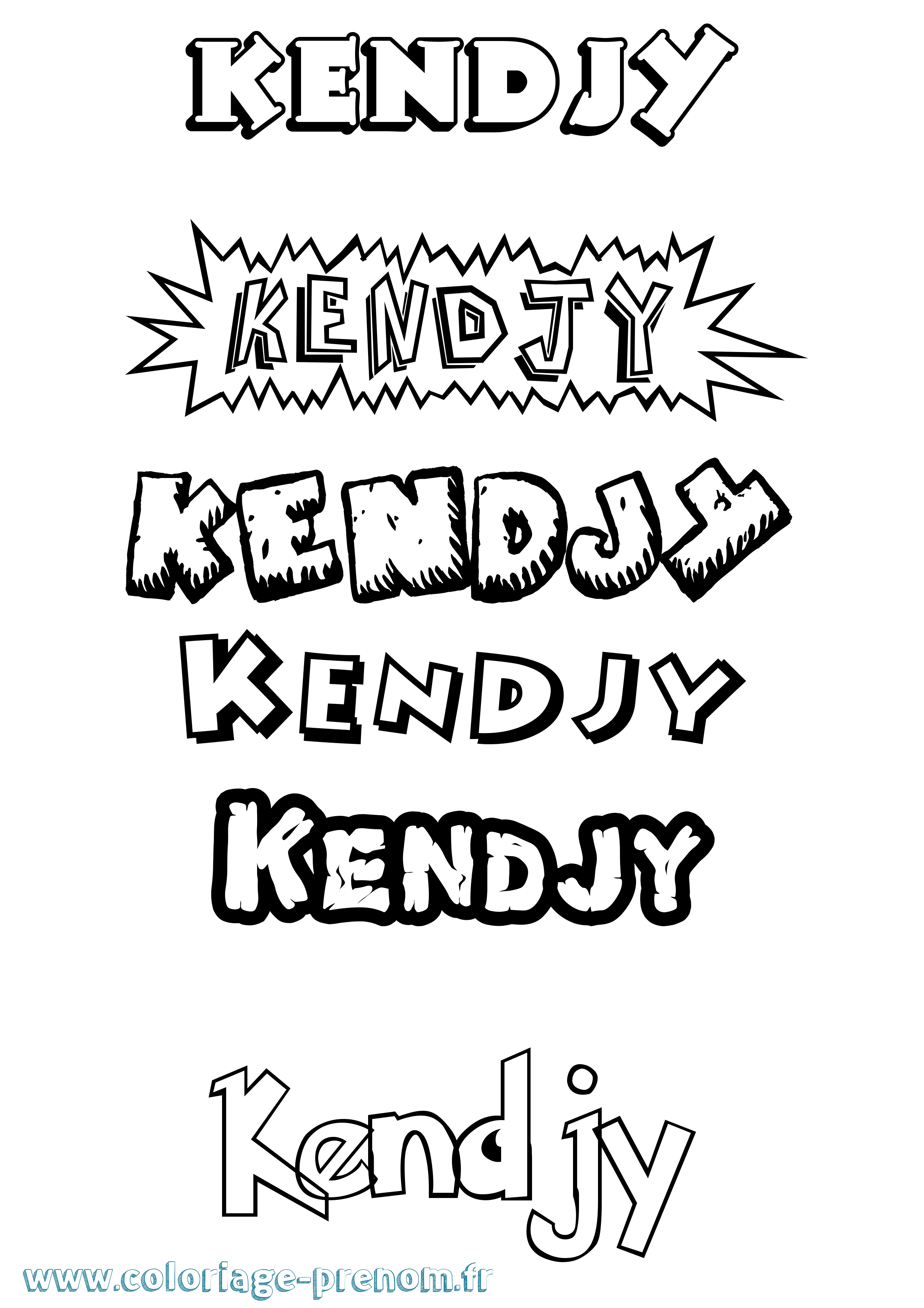 Coloriage Kendjy Dessin Animé Coloriage prénom Kendjy Dessin Animé
