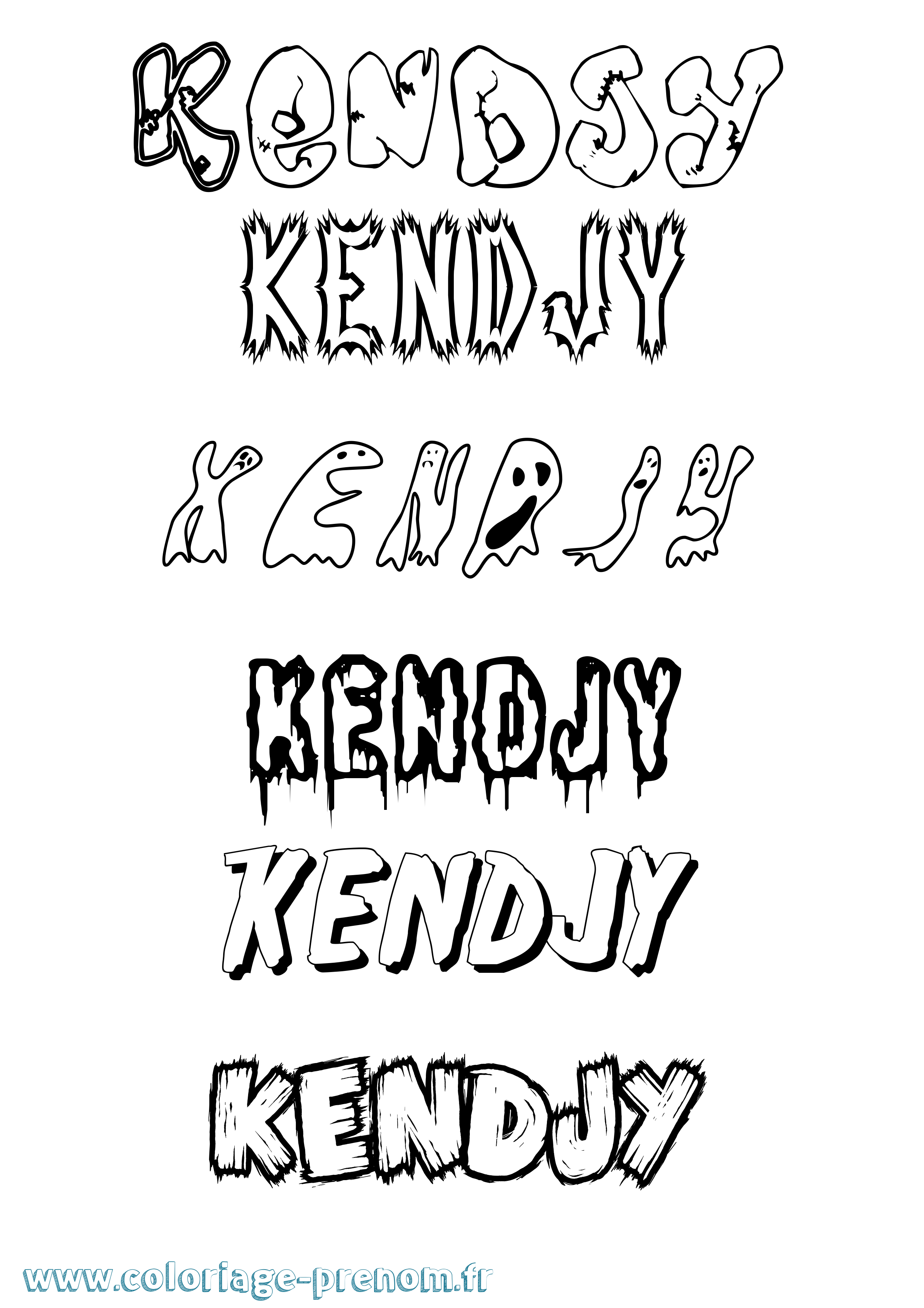 Coloriage Kendjy Frisson Coloriage prénom Kendjy Frisson