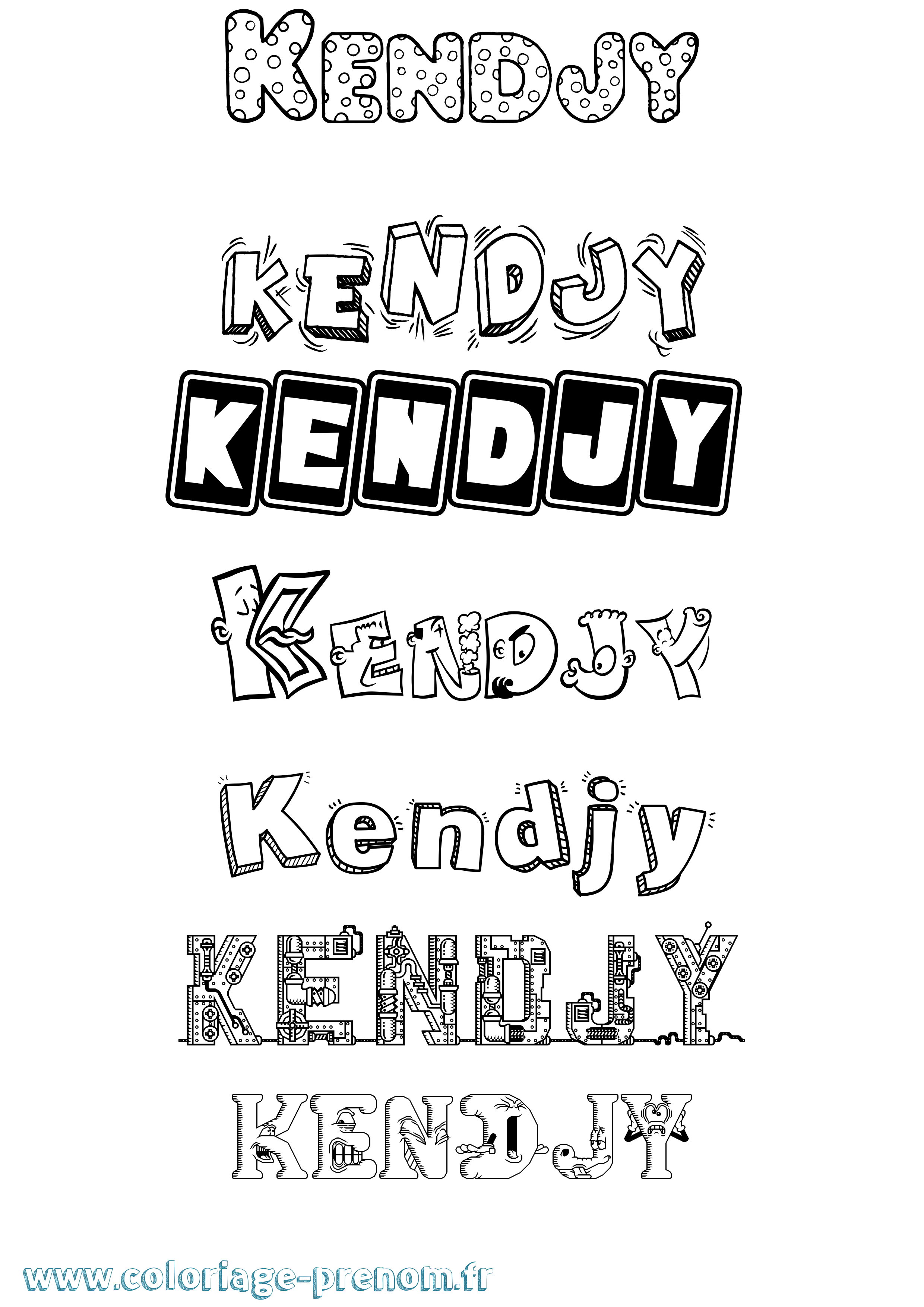 Coloriage Kendjy Fun Coloriage prénom Kendjy Fun